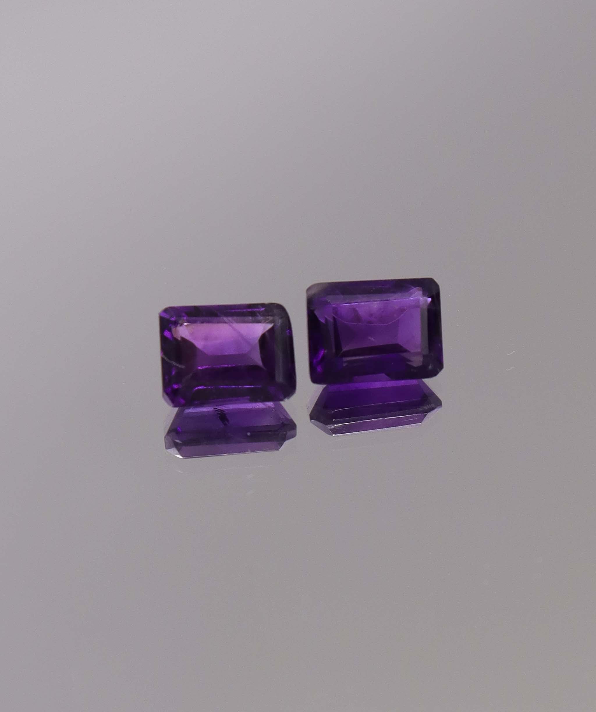 Luxury Promise 3.43ct Amethyst Emerald cut pair DXBCS1264