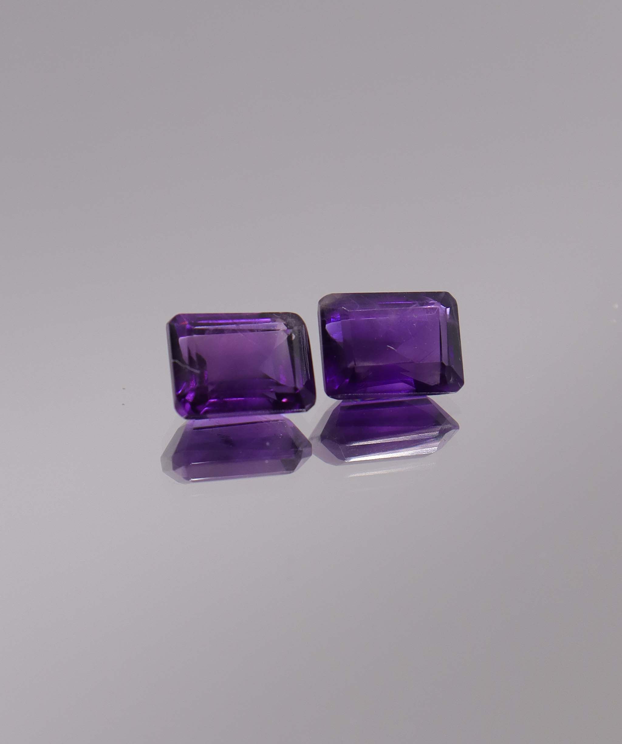 Luxury Promise 3.43ct Amethyst Emerald cut pair DXBCS1264