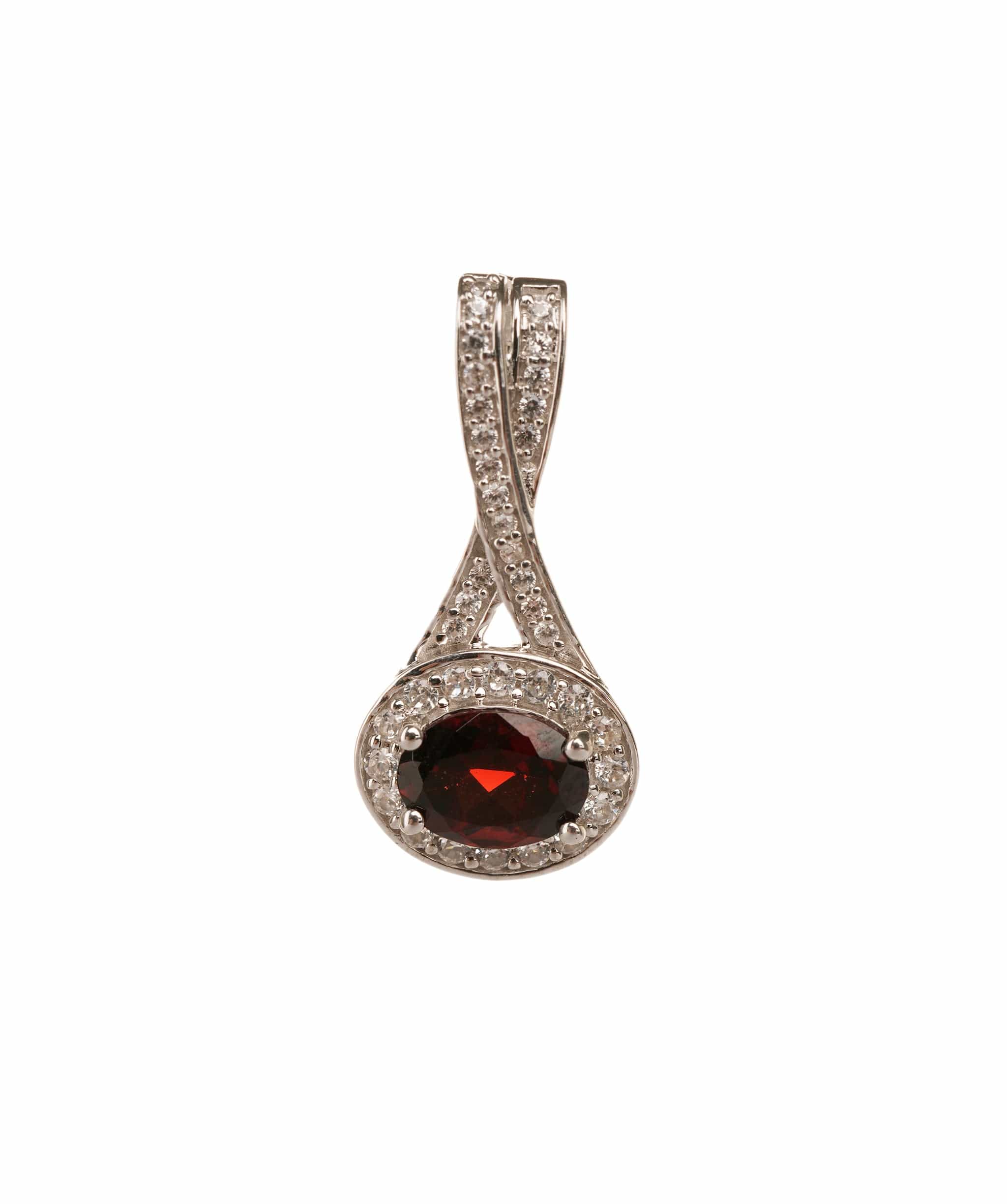 Luxury Promise 3.44ct Garnet 925 Silver White  Earrings ALC3070