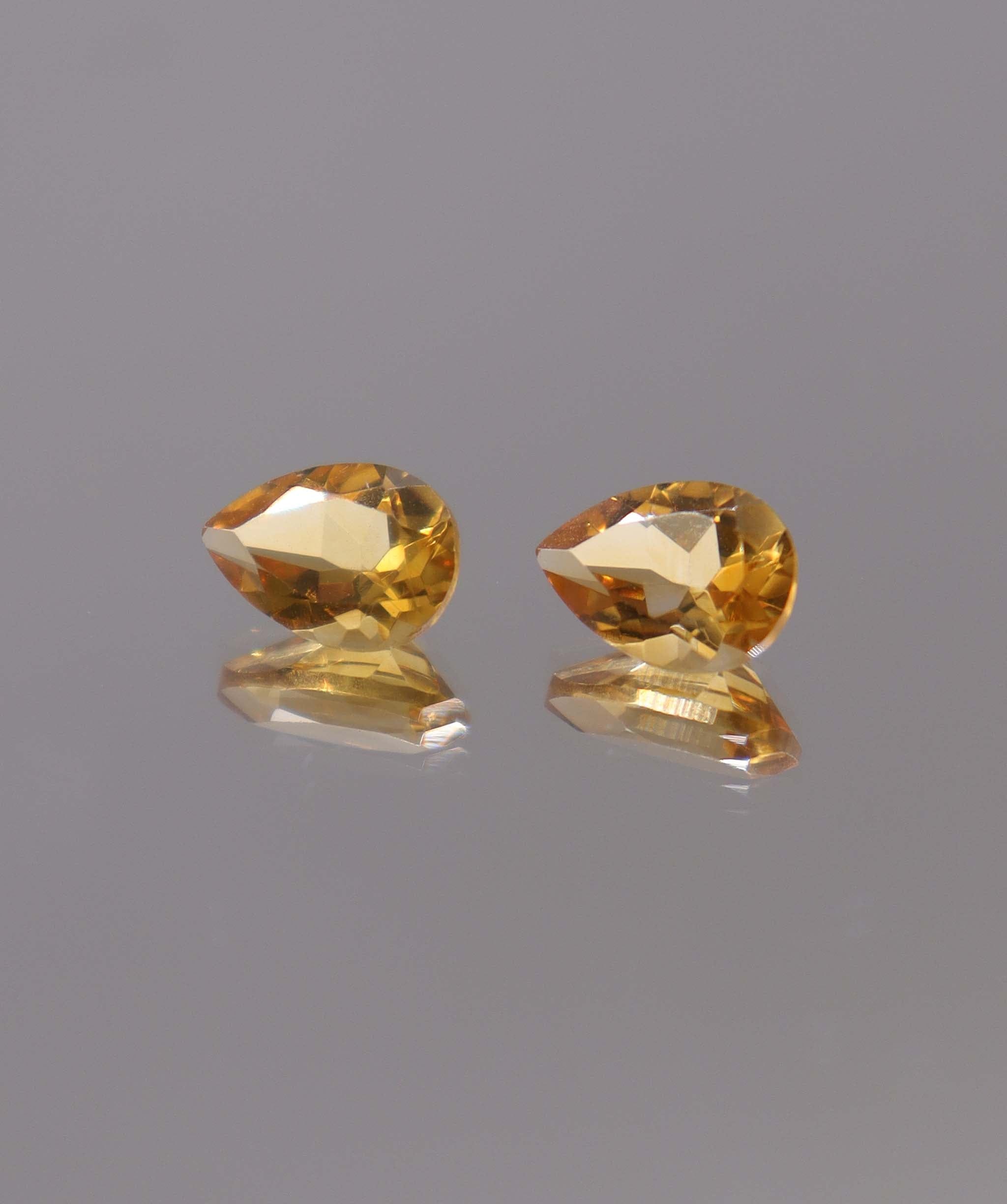 Luxury Promise 3.44ct Pear Citrine PAIR 13 DXBS5500