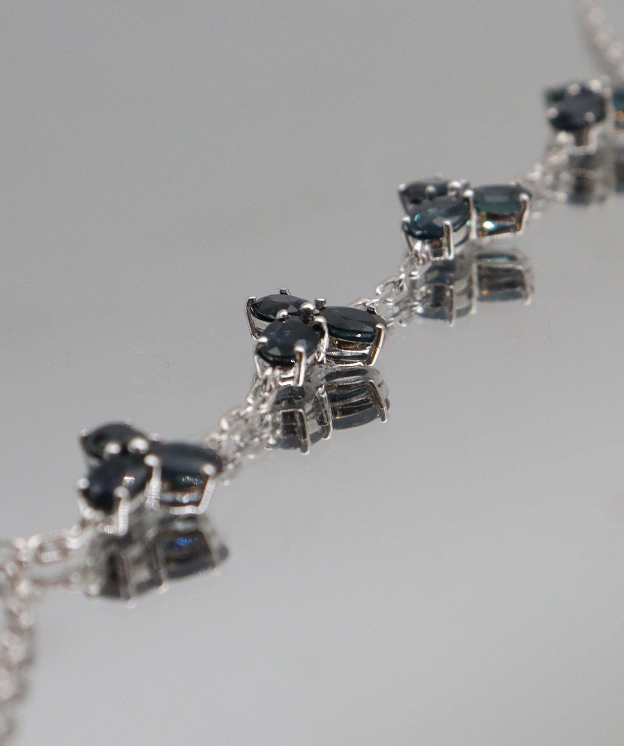 Luxury Promise 3.4ct Blue Sapphire WG Handchain DXBS5615