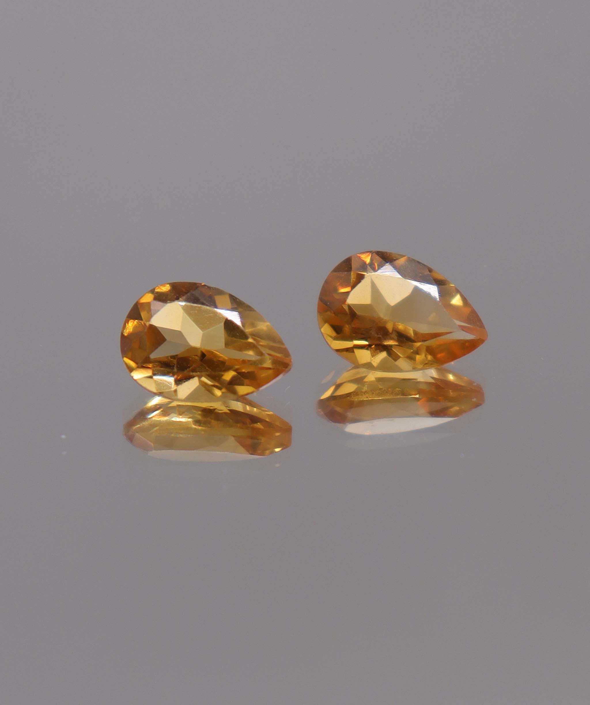Luxury Promise 3.53ct Pear Citrine PAIR 16 DXBS5503