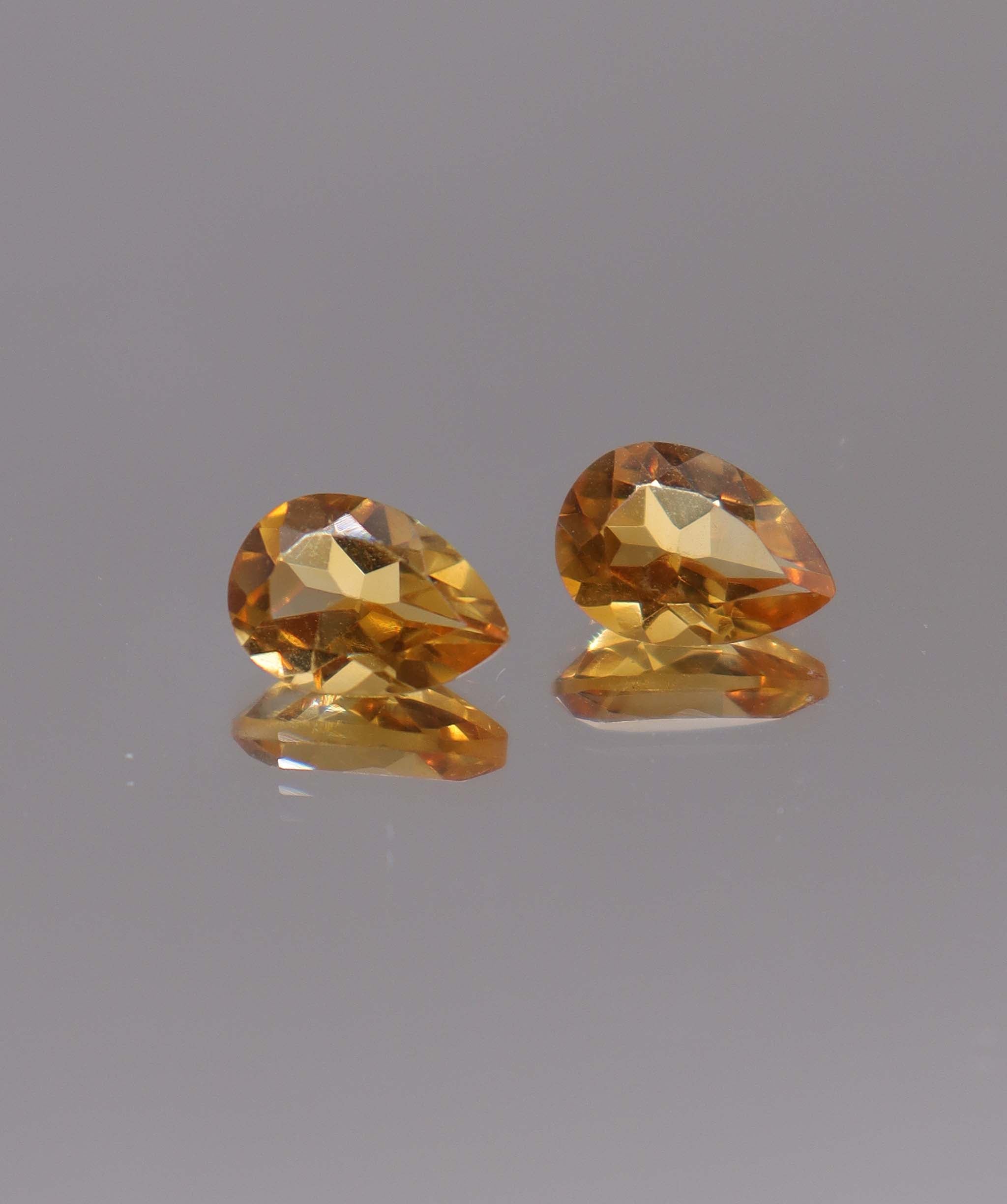 Luxury Promise 3.53ct Pear Citrine PAIR 16 DXBS5503