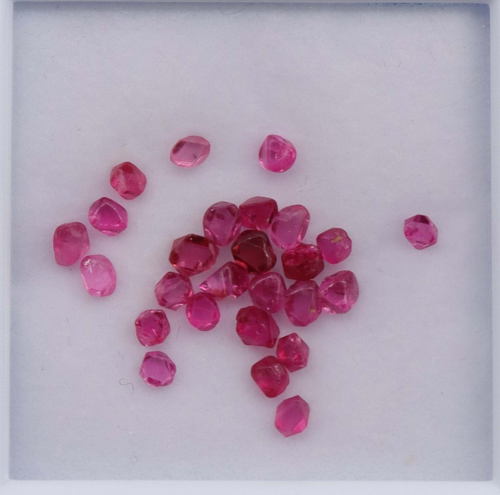 Luxury Promise 3.68ct Jedi Neon Pink Spinel Rough Crystals (25pcs) DXBCS2202