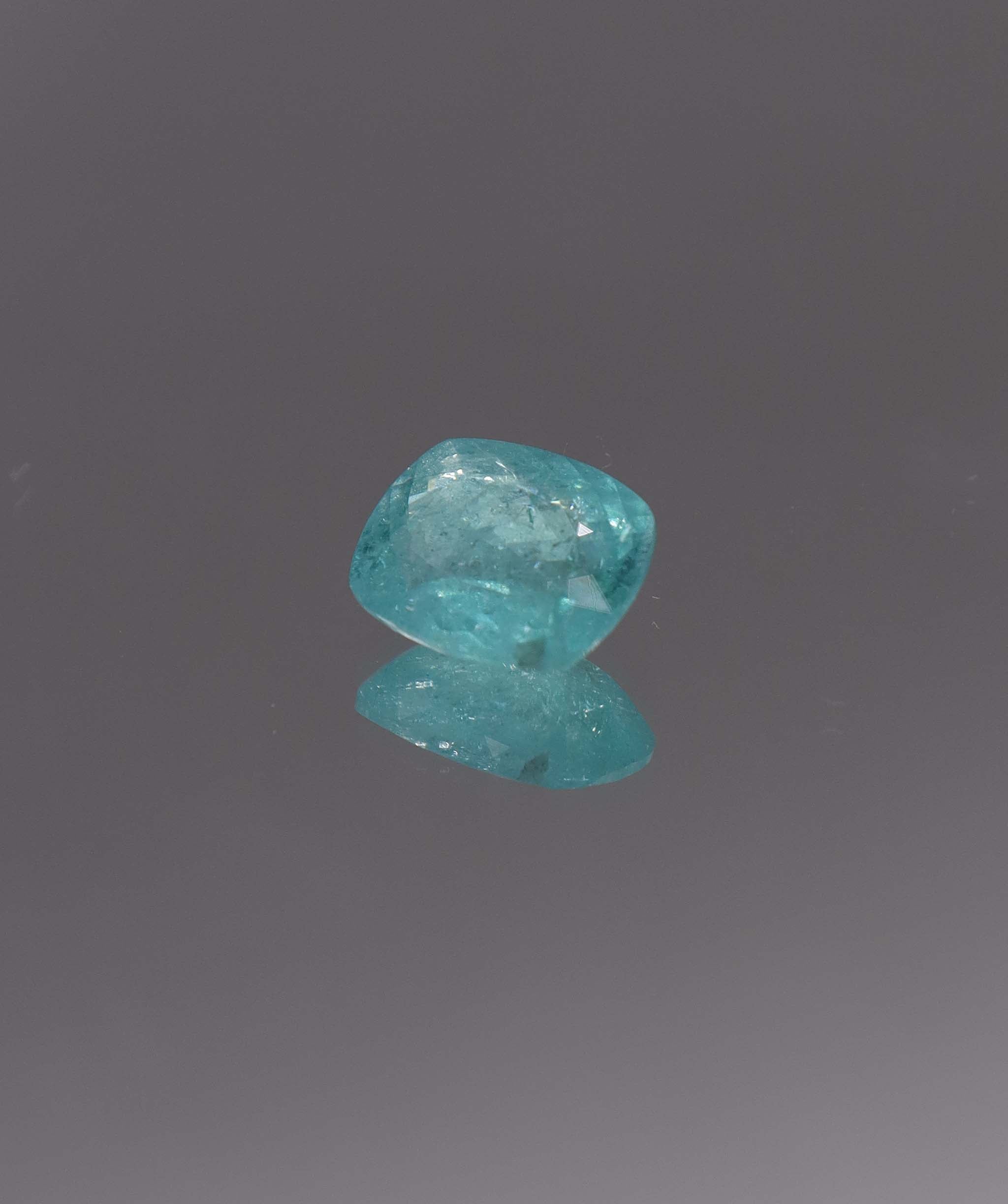 Luxury Promise 3.70ct Neon Blue Paraiba Cushion (Windex Blue) with certificate DXBCS1303