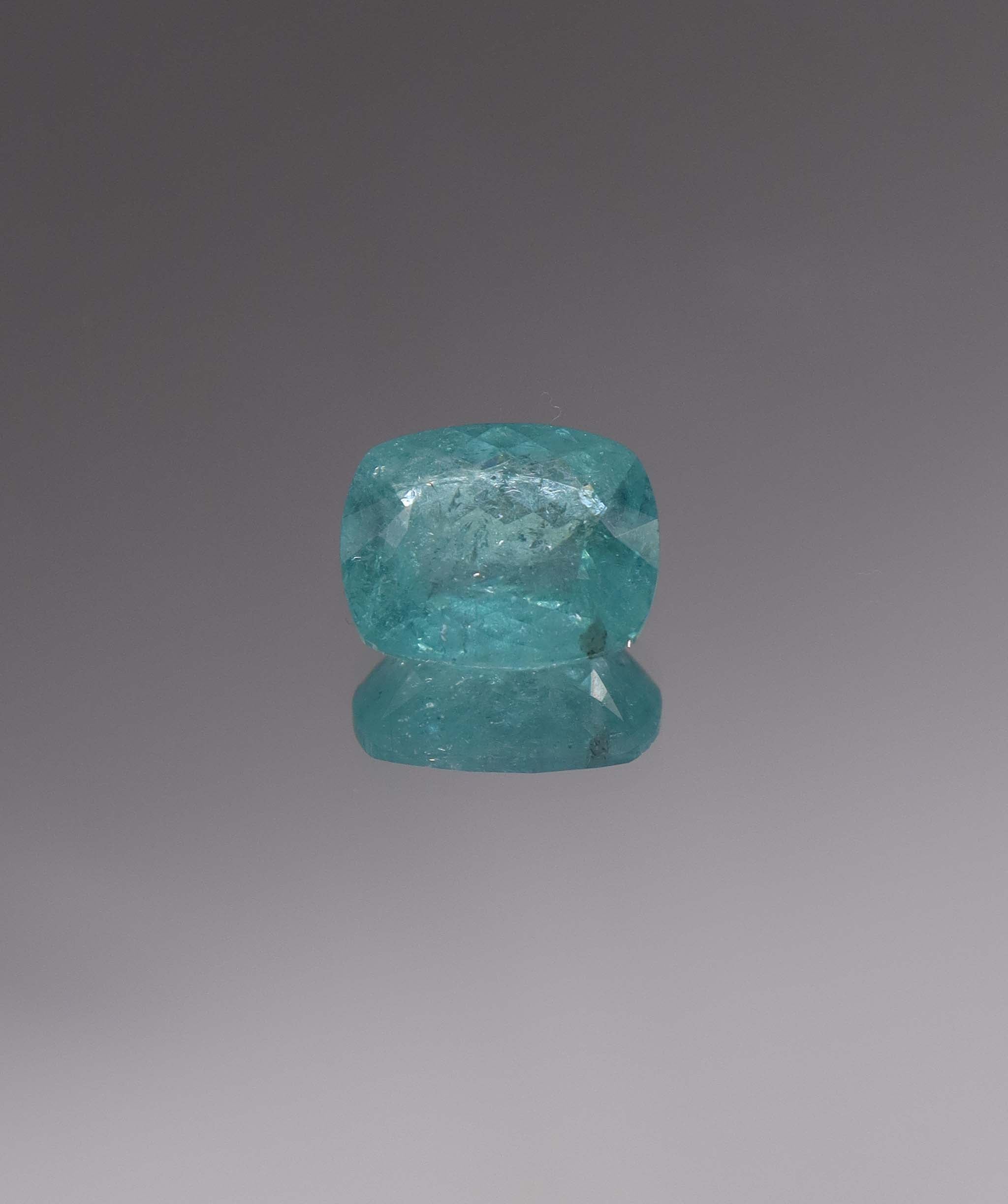 Luxury Promise 3.70ct Neon Blue Paraiba Cushion (Windex Blue) with certificate DXBCS1303