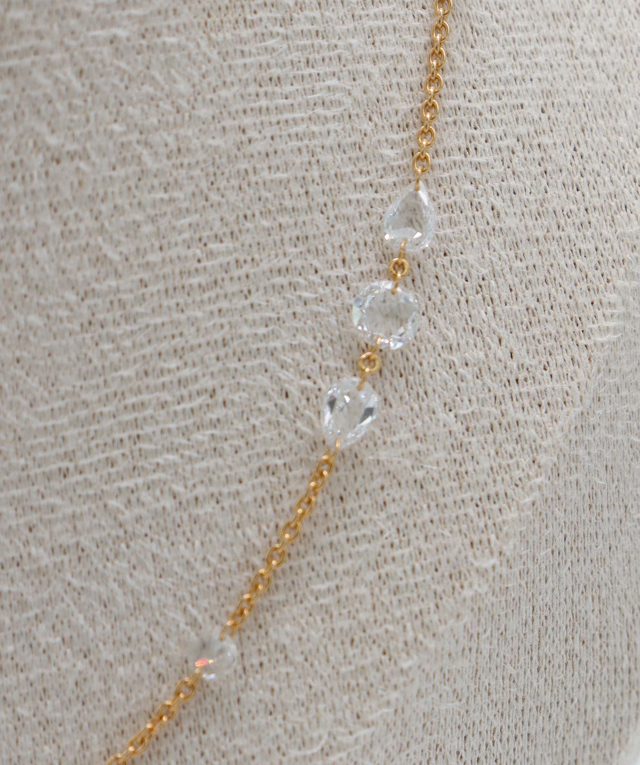 Luxury Promise 3.8CT EX PEAR WHITE ROSECUT NECKLACE C12628