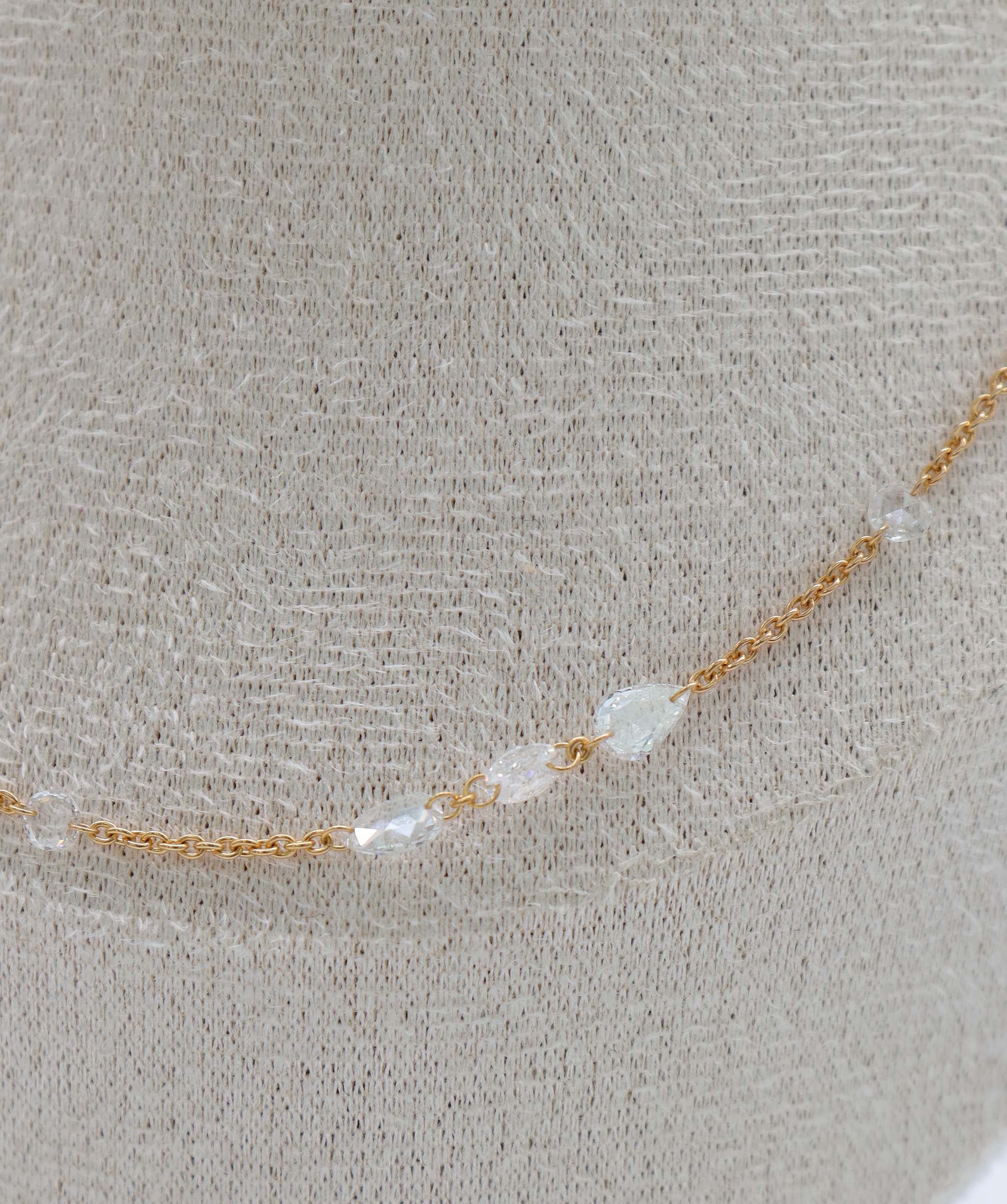 Luxury Promise 3.8CT EX PEAR WHITE ROSECUT NECKLACE C12628