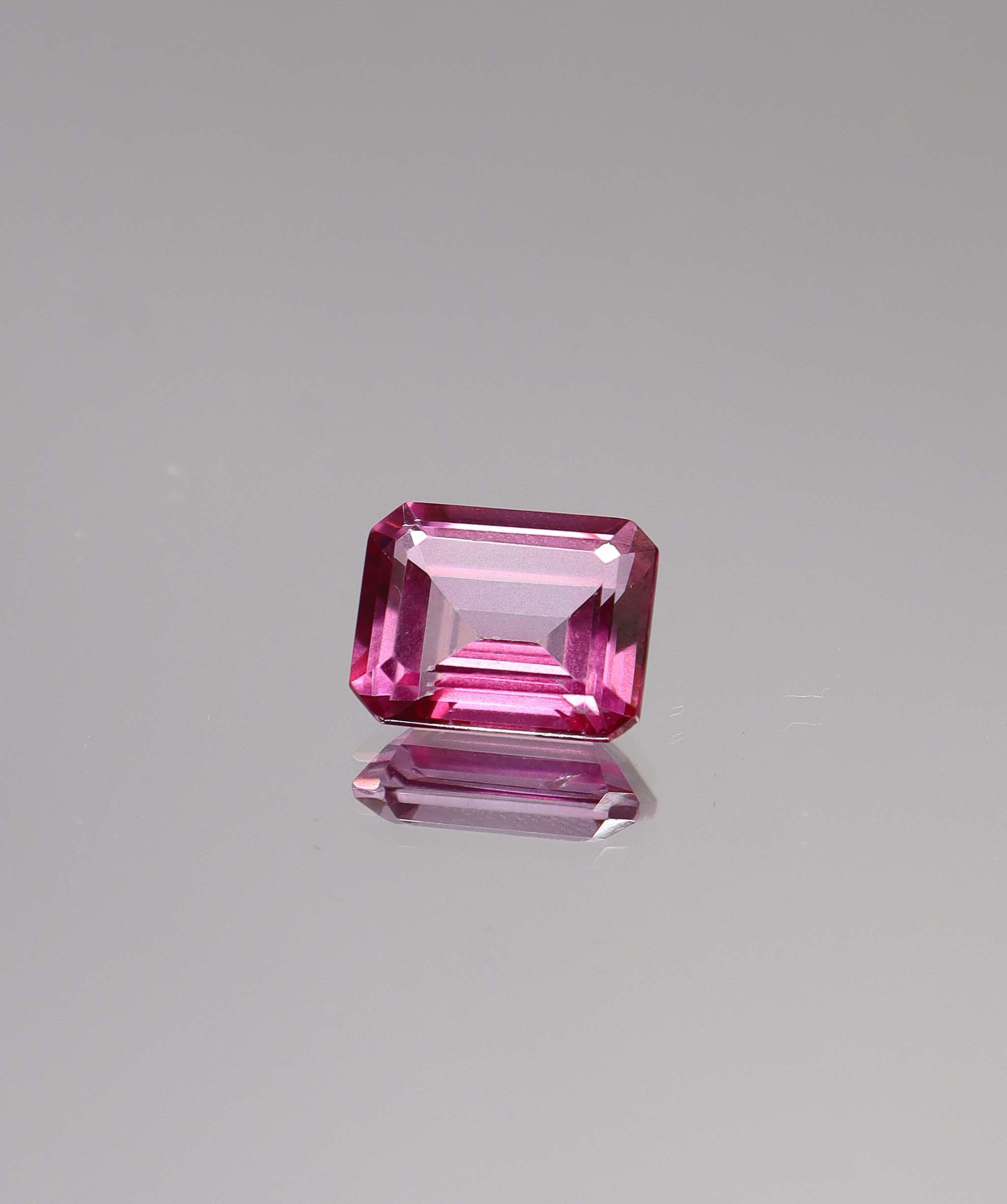 Luxury Promise 3.93ct Emerald Cut Pink Topaz DXBS6142