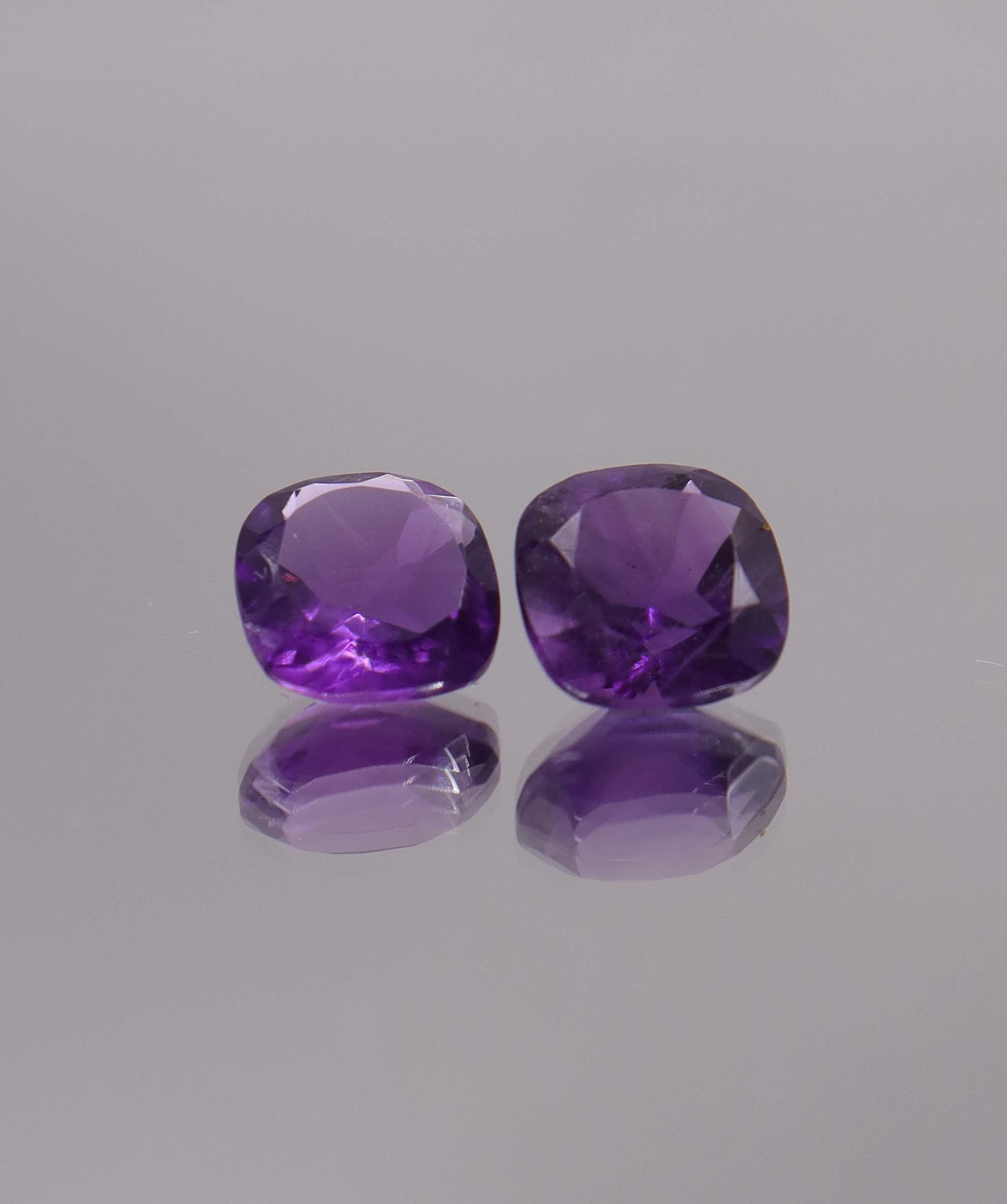 Luxury Promise 3.95ct Amethyst Square Cushion pair DXBCS1297