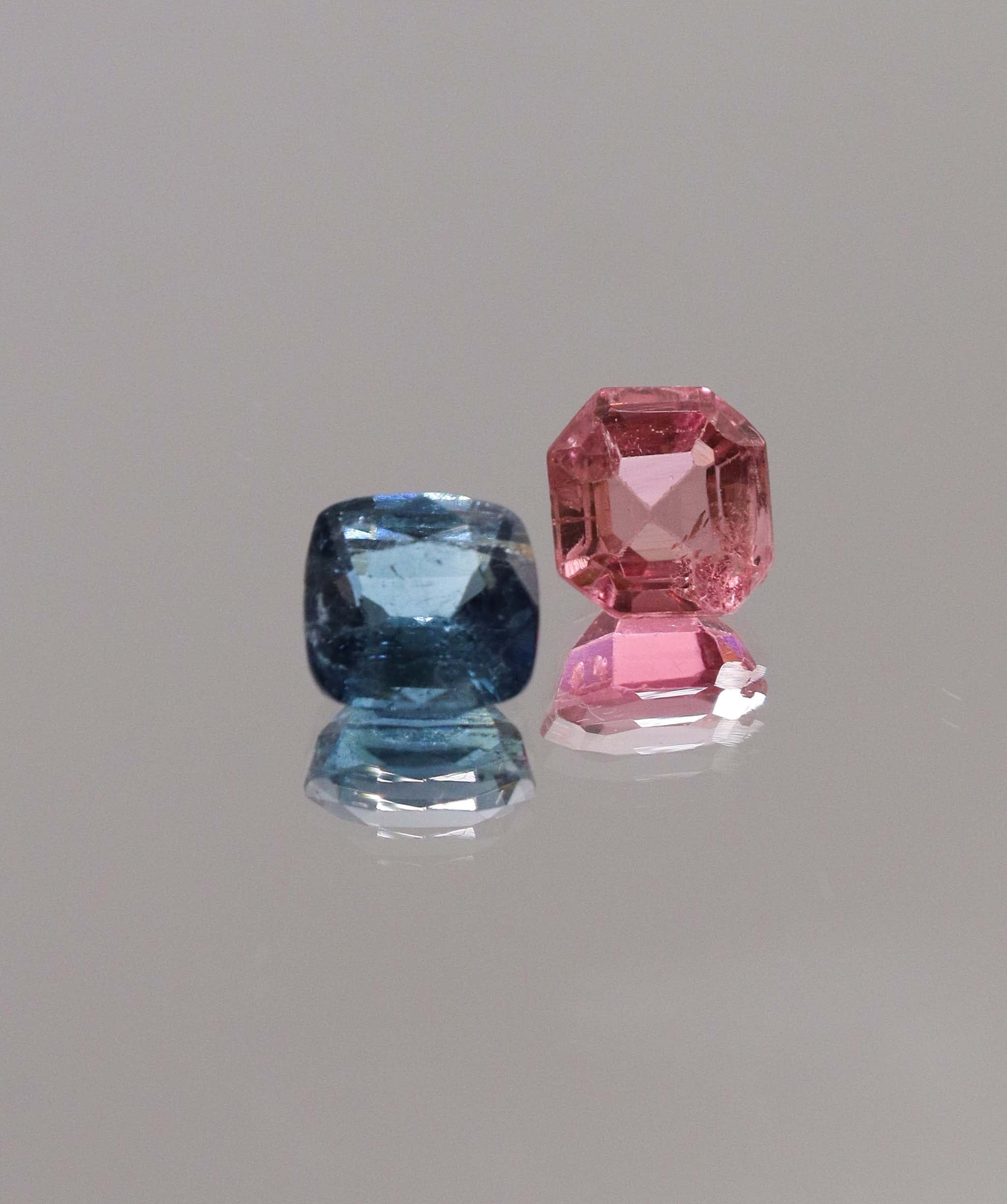 Luxury Promise 3.96ct Lagoon & Pink Tourmaline Moi et Toi Afghan DXBCS0297