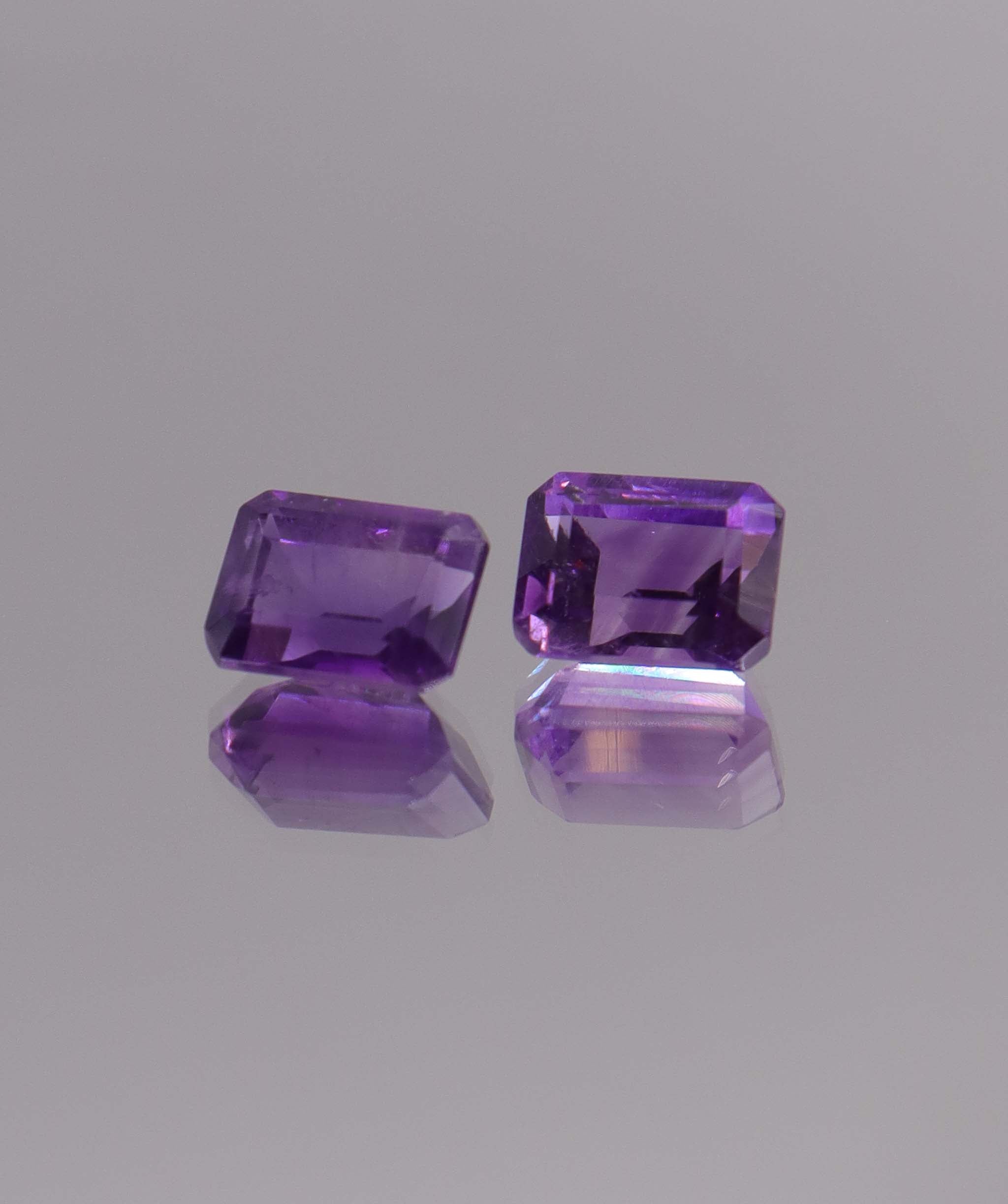 Luxury Promise 3.98ct Amethyst Emerald cut pair DXBCS1253