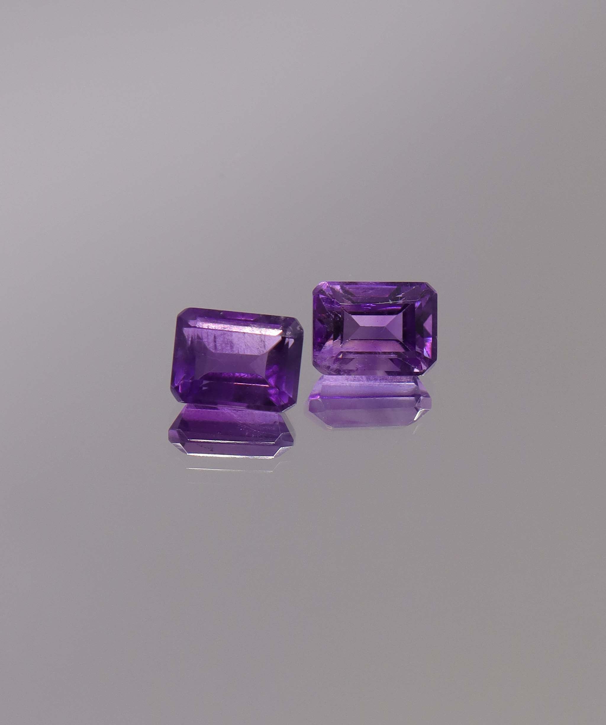 Luxury Promise 3.98ct Amethyst Emerald cut pair DXBCS1253