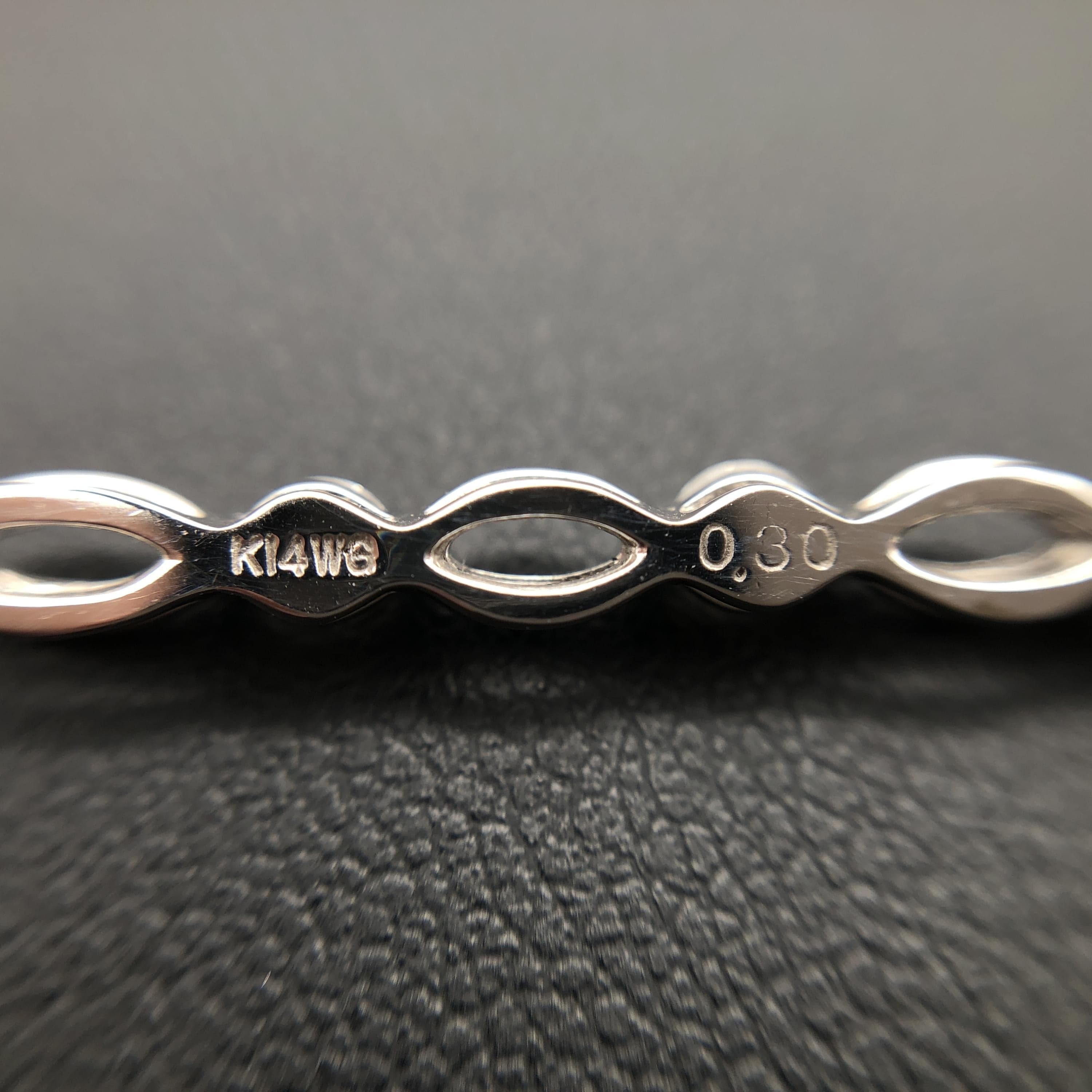 Luxury Promise 3P Diamond Necklace Top, D(0.30ct), K14WG, 1.0g ALC3354