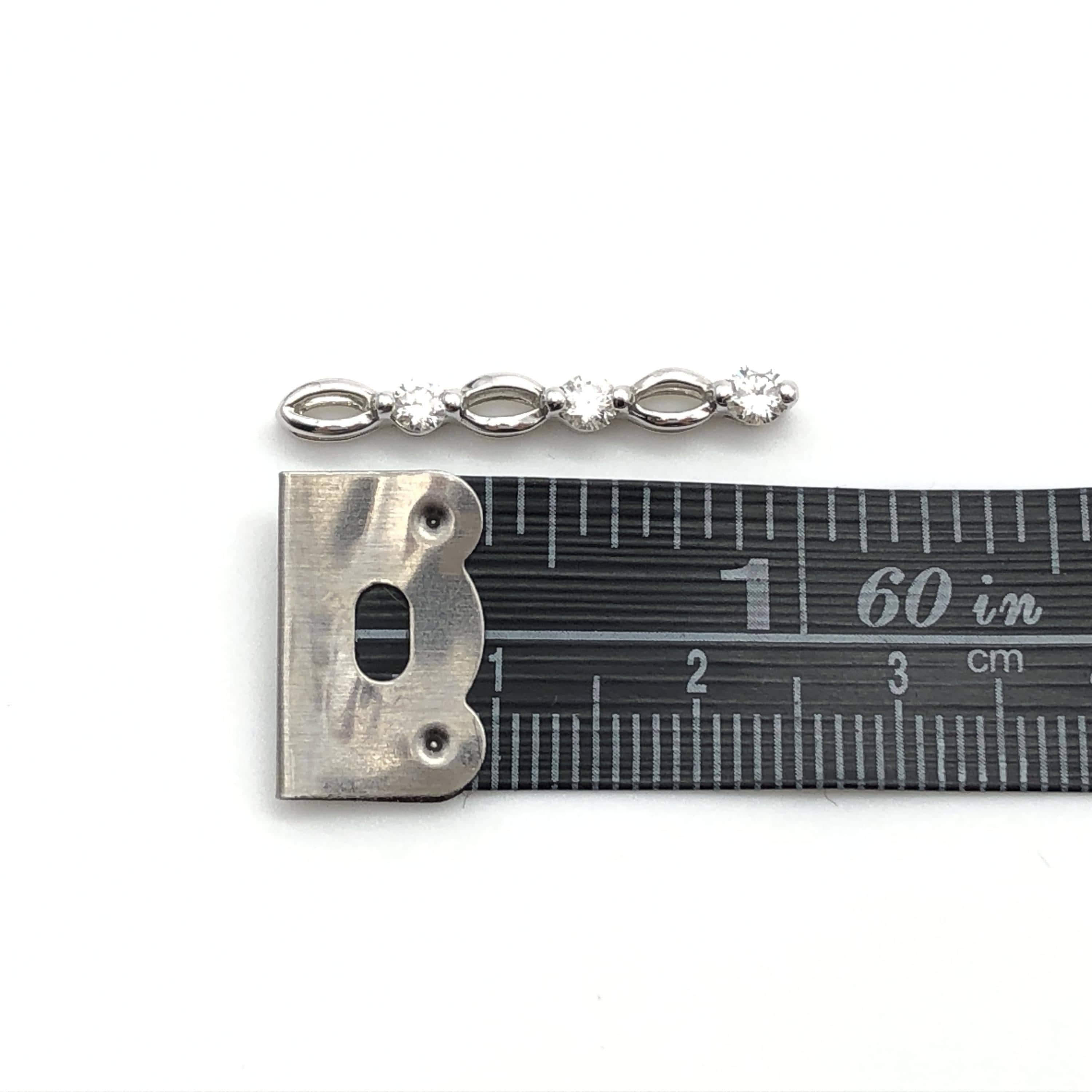 Luxury Promise 3P Diamond Necklace Top, D(0.30ct), K14WG, 1.0g ALC3354