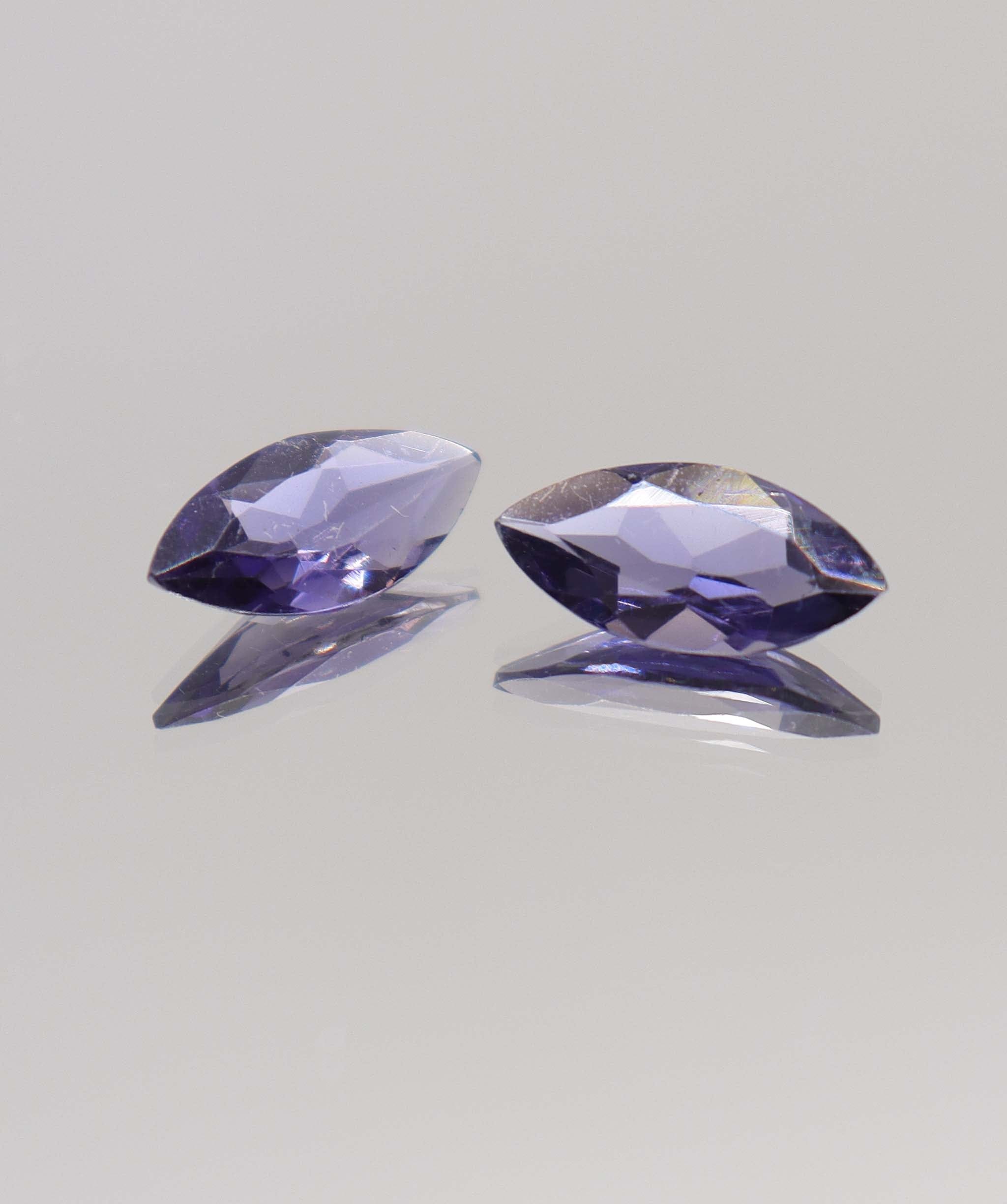 Luxury Promise 4.12ct Iolite "Water Sapphire" Marquise PAIR DXBCS0421