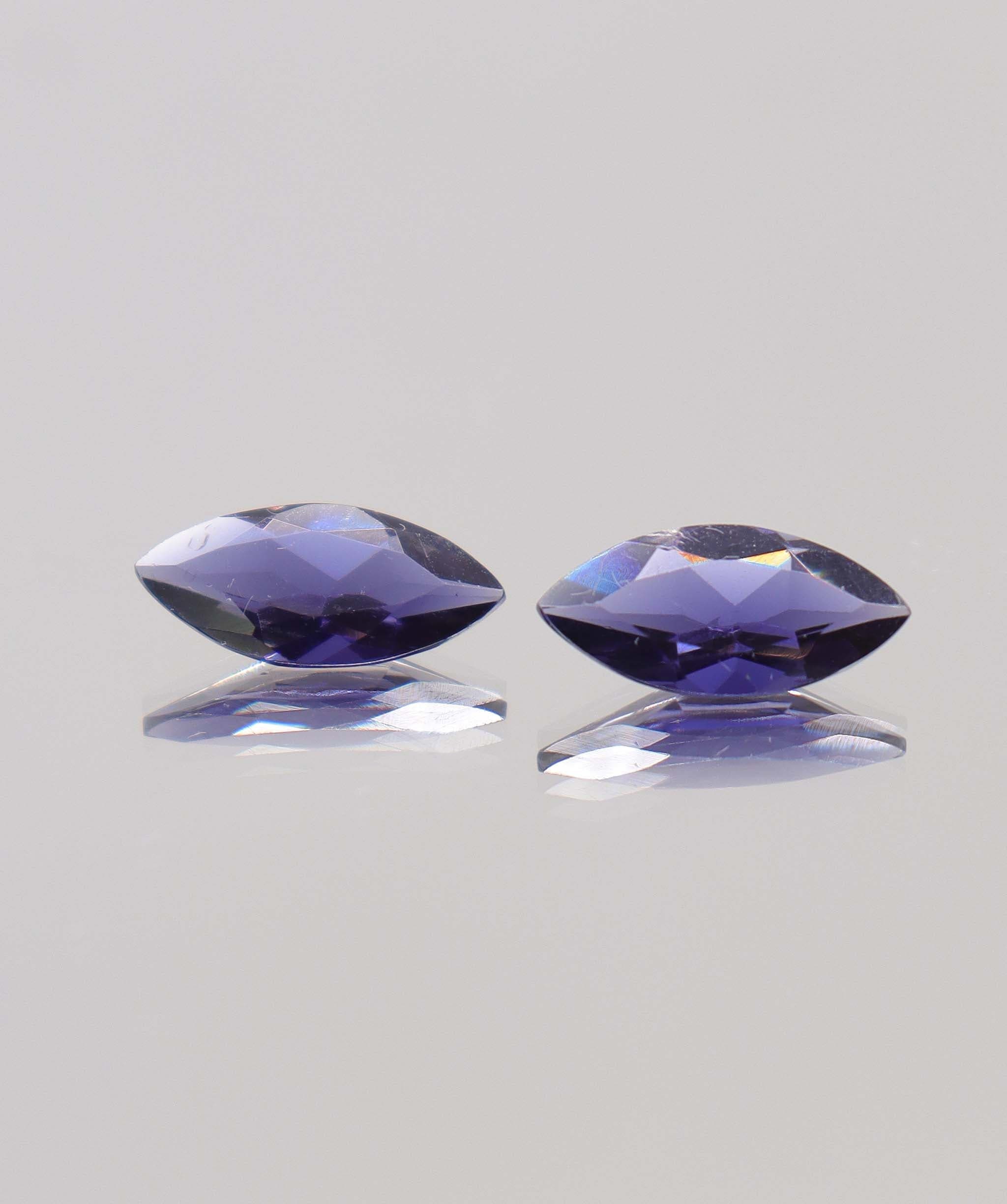 Luxury Promise 4.16ct Iolite "Water Sapphire" Marquise PAIR DXBCS0416