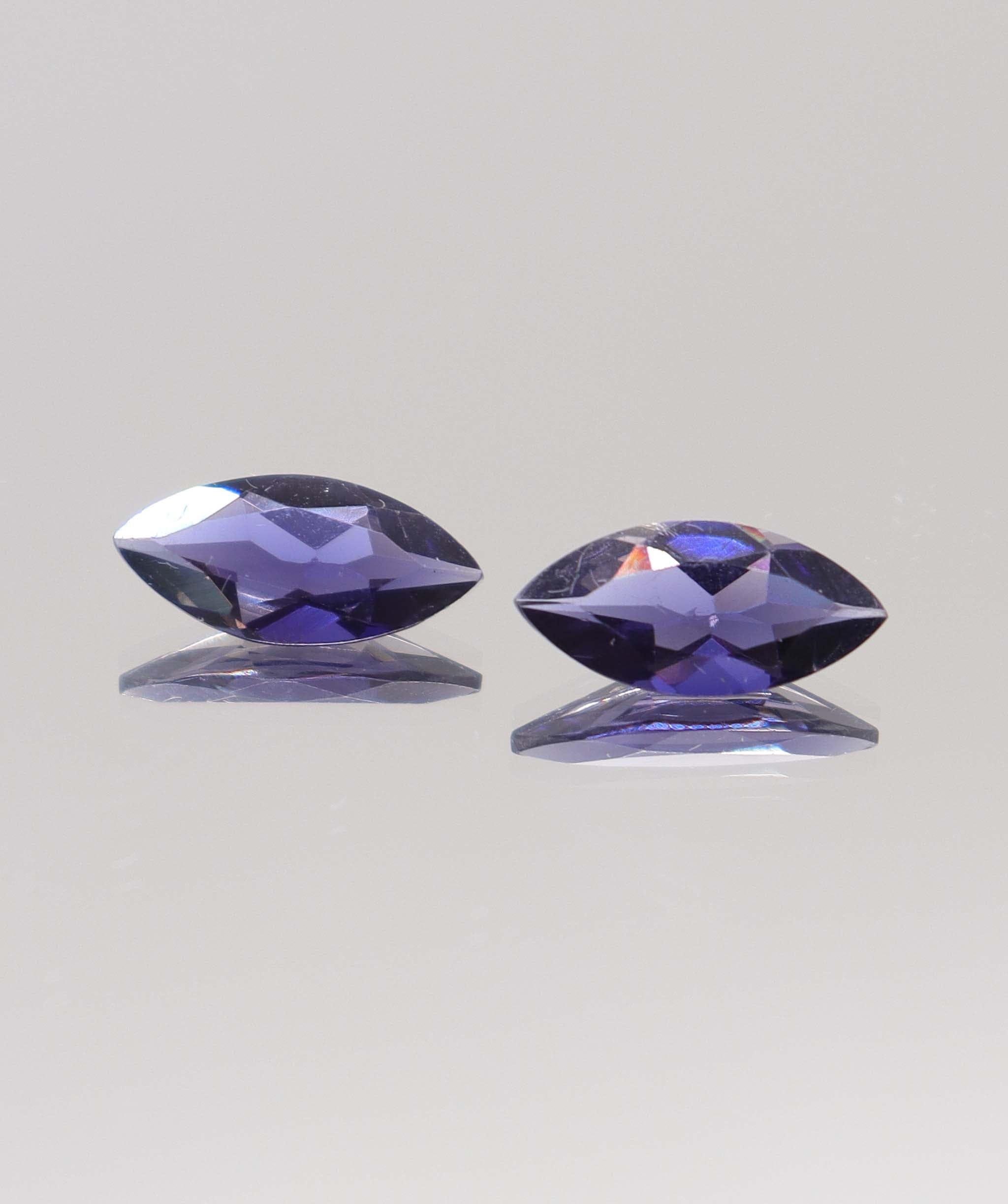 Luxury Promise 4.16ct Iolite "Water Sapphire" Marquise PAIR DXBCS0416