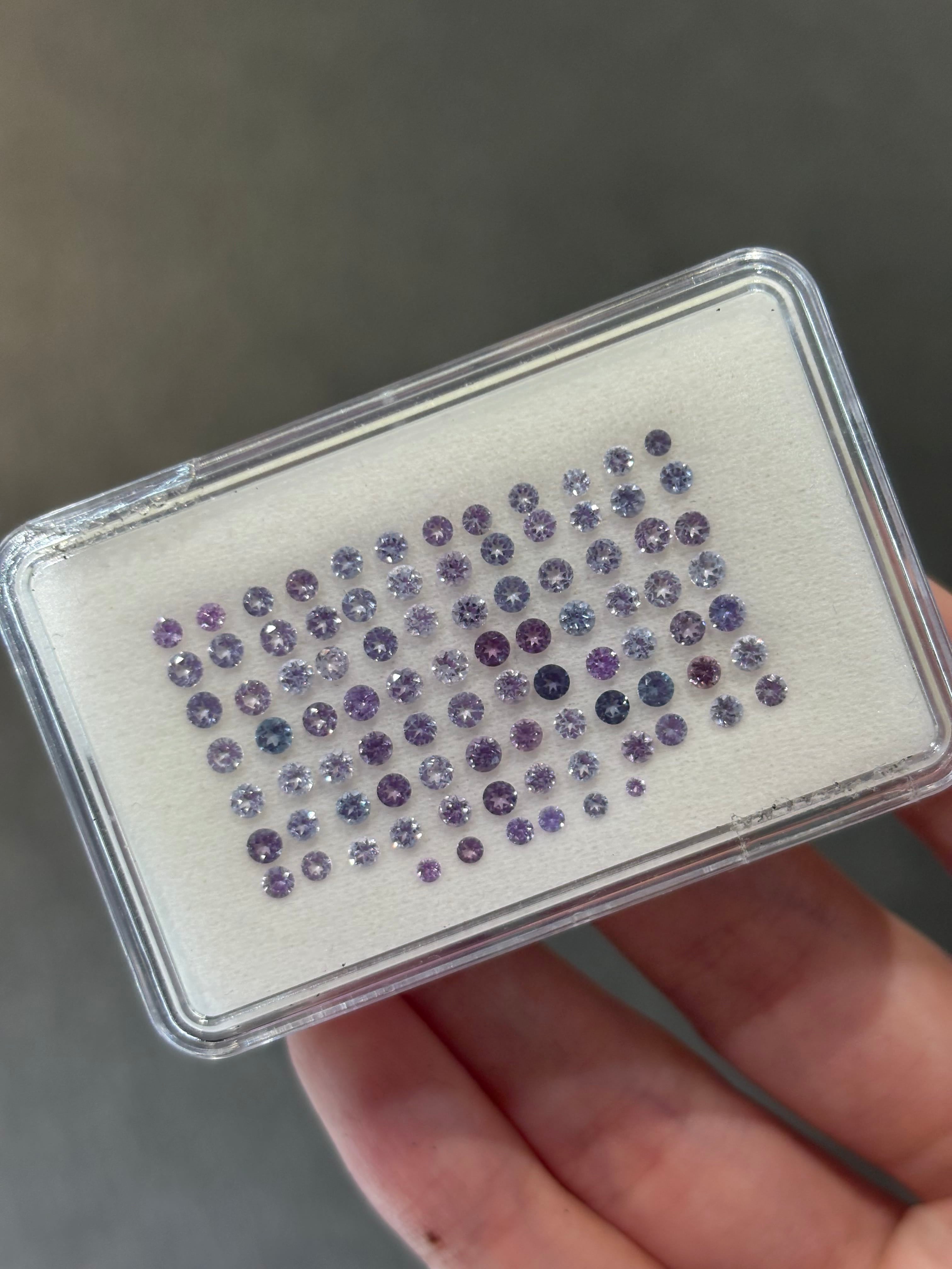 Luxury Promise 4.19ct Sri Lanka Spinel Round Blue Set  DXBCS4613