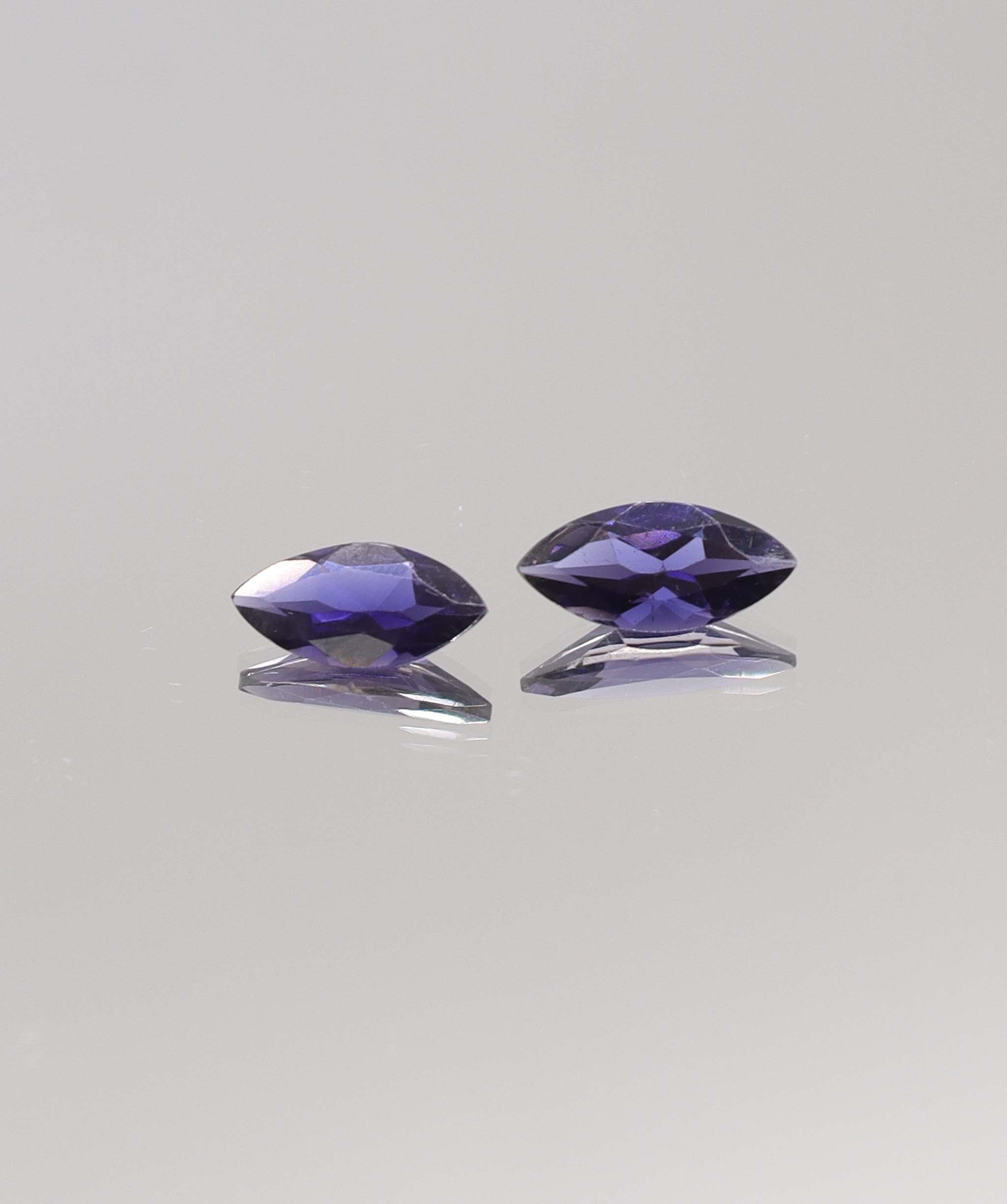 Luxury Promise 4.22ct Iolite "Water Sapphire" Marquise PAIR DXBCS0418