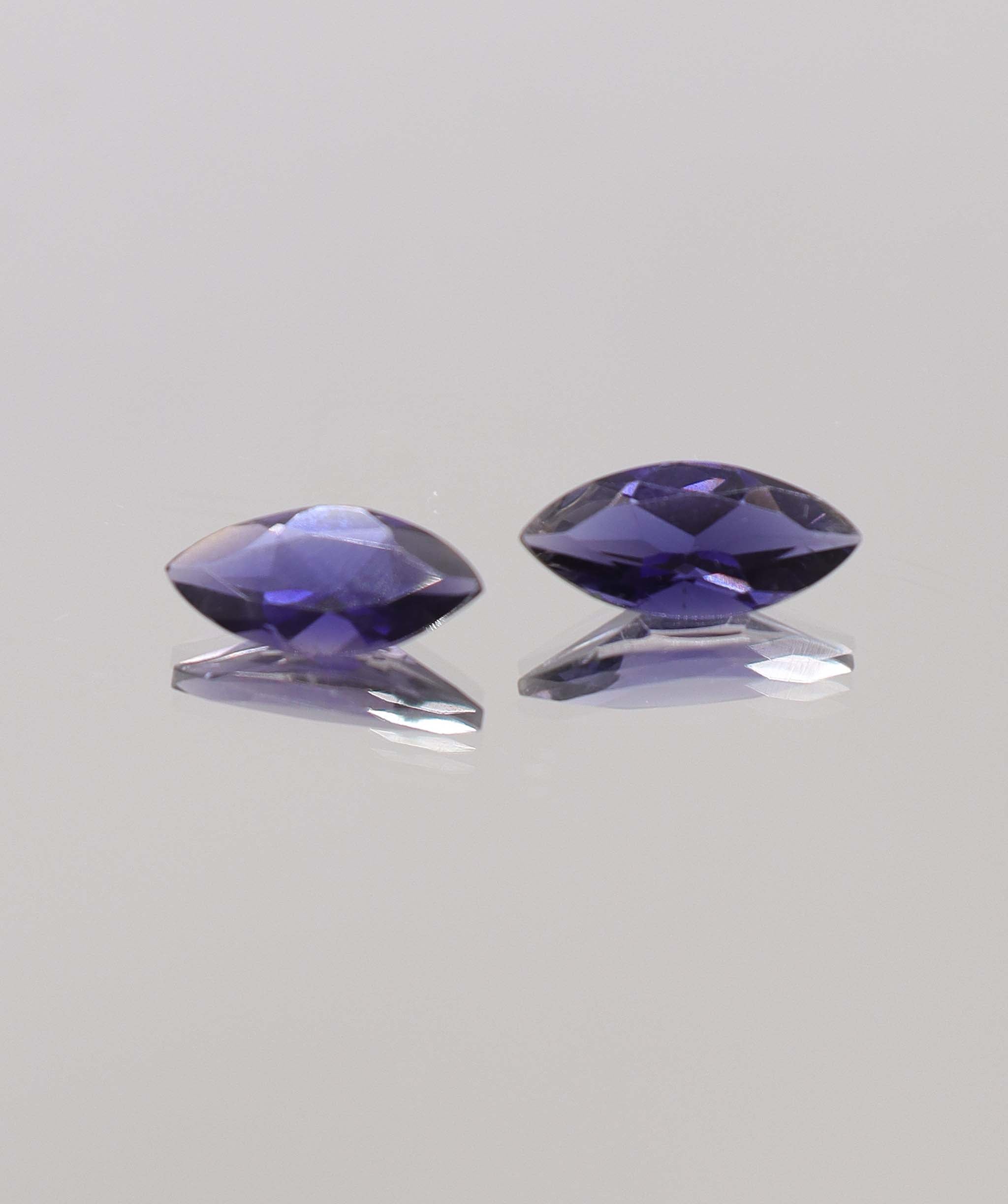 Luxury Promise 4.22ct Iolite "Water Sapphire" Marquise PAIR DXBCS0418