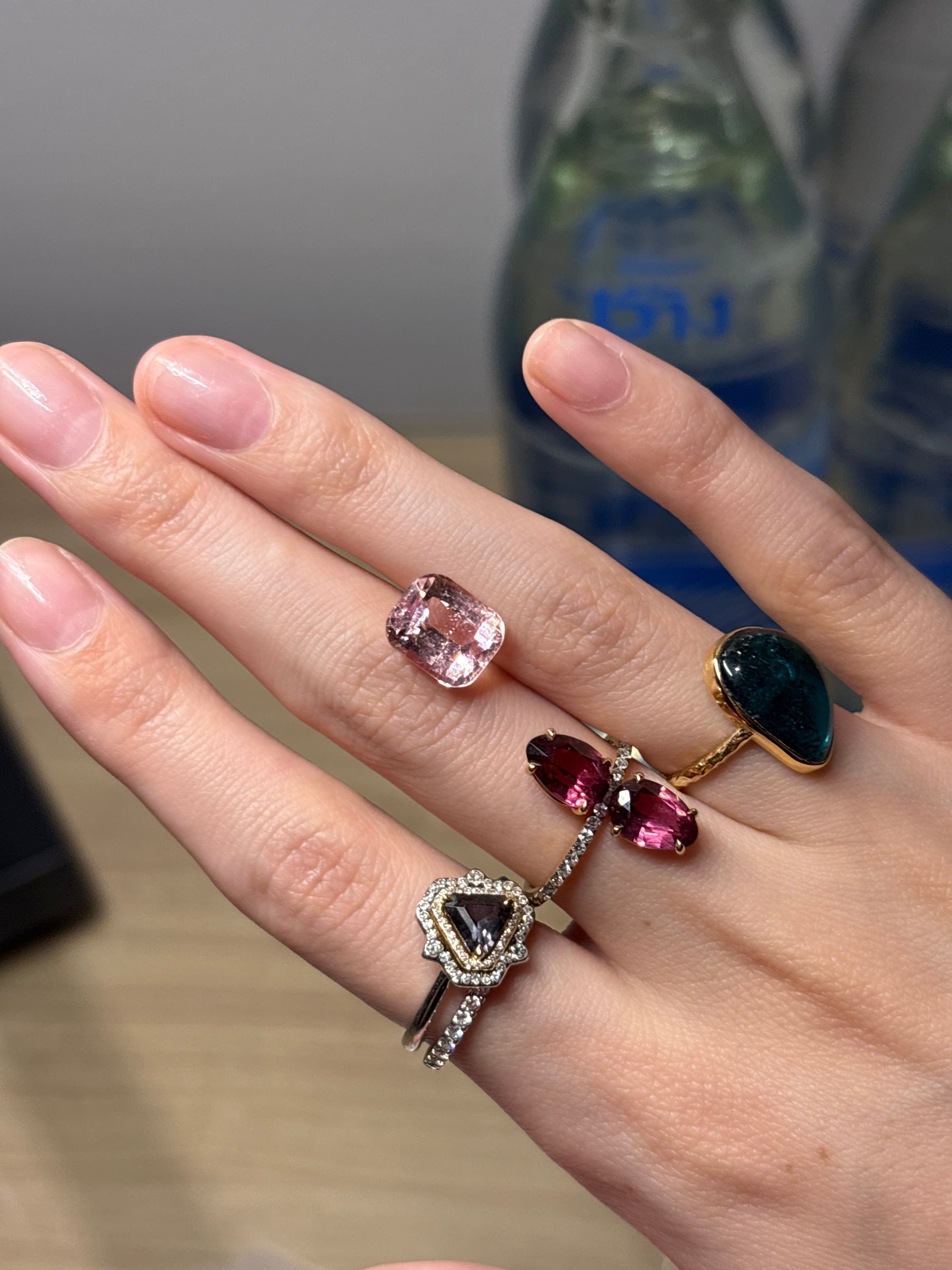 Luxury Promise 4.24ct Pink Cushion Tourmaline Afghan DXBCS0179