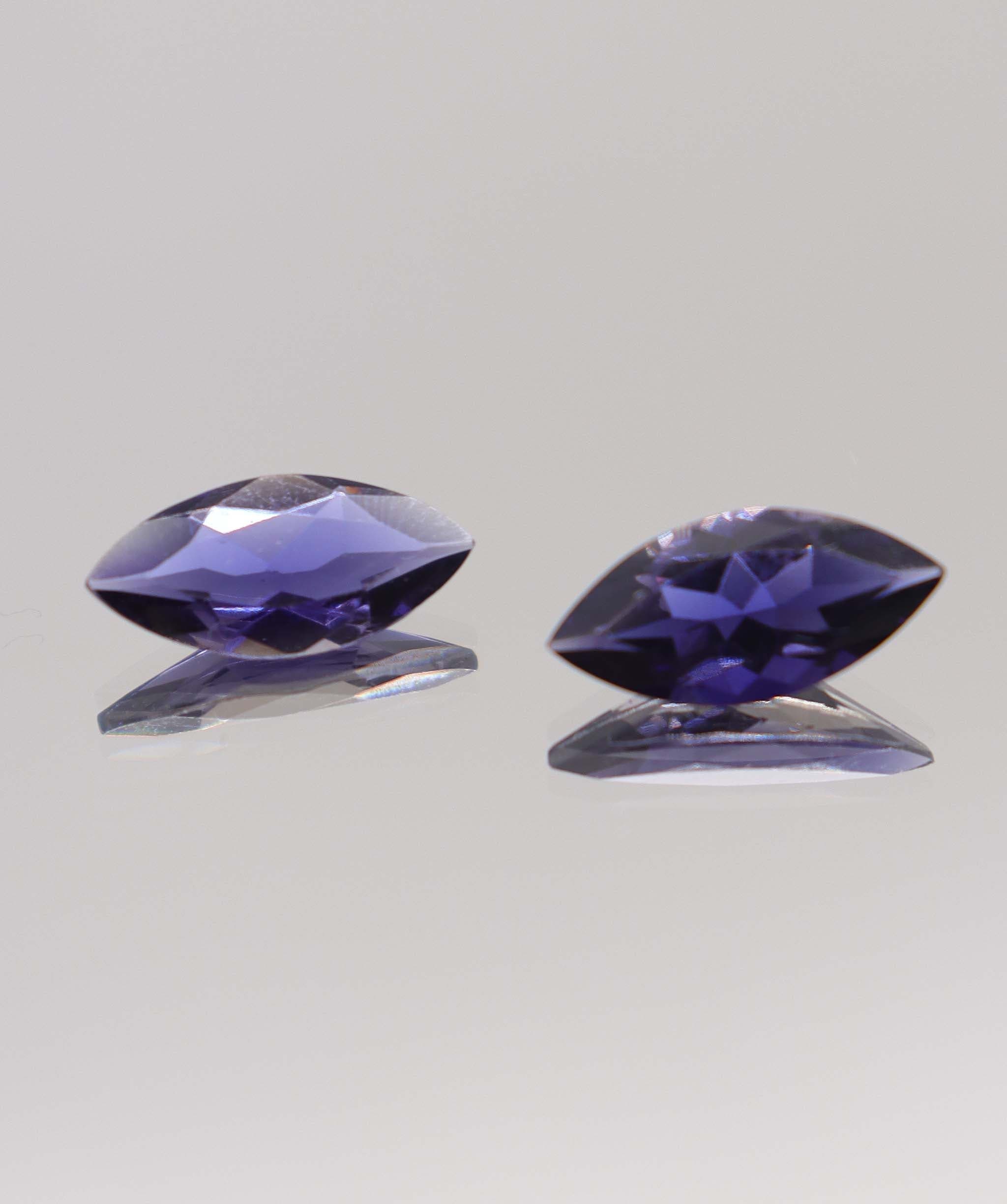 Luxury Promise 4.31ct Iolite "Water Sapphire" Marquise PAIR DXBCS0427
