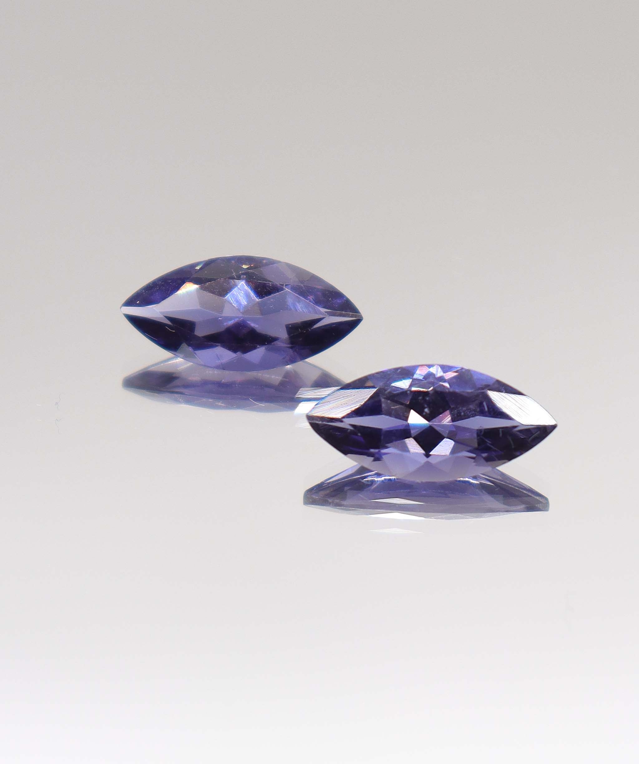 Luxury Promise 4.34ct  Iolite "Water Sapphire" Marquise PAIR DXBCS0410