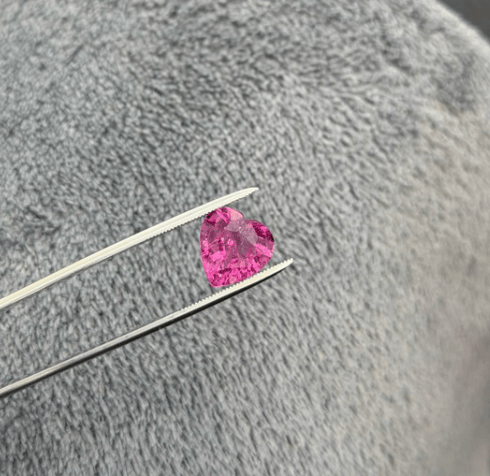Luxury Promise 4.48ct purple copper bearing tourmaline heart DXBCS2742