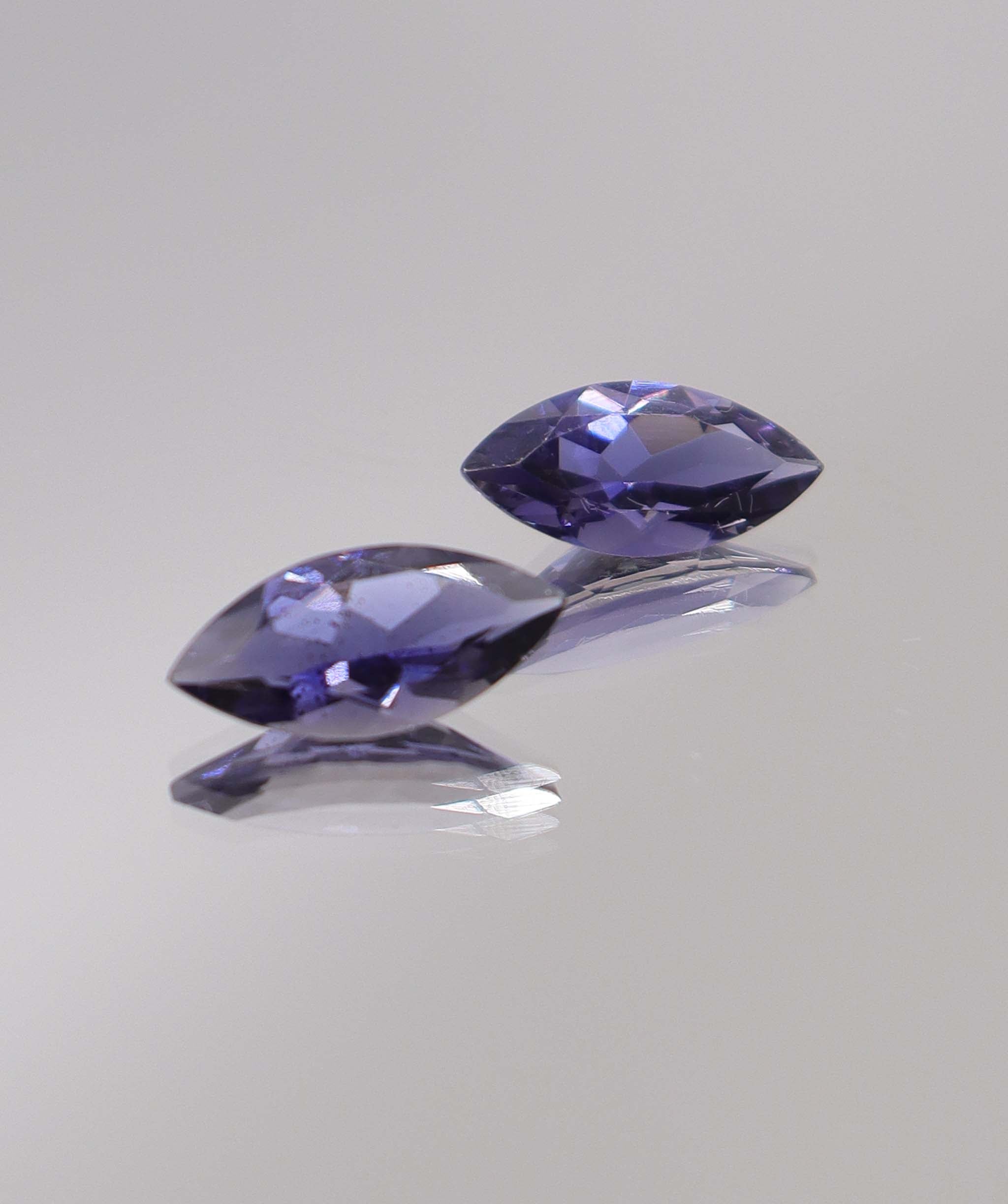 Luxury Promise 4.62ct Iolite "Water Sapphire" Marquise PAIR DXBCS0411