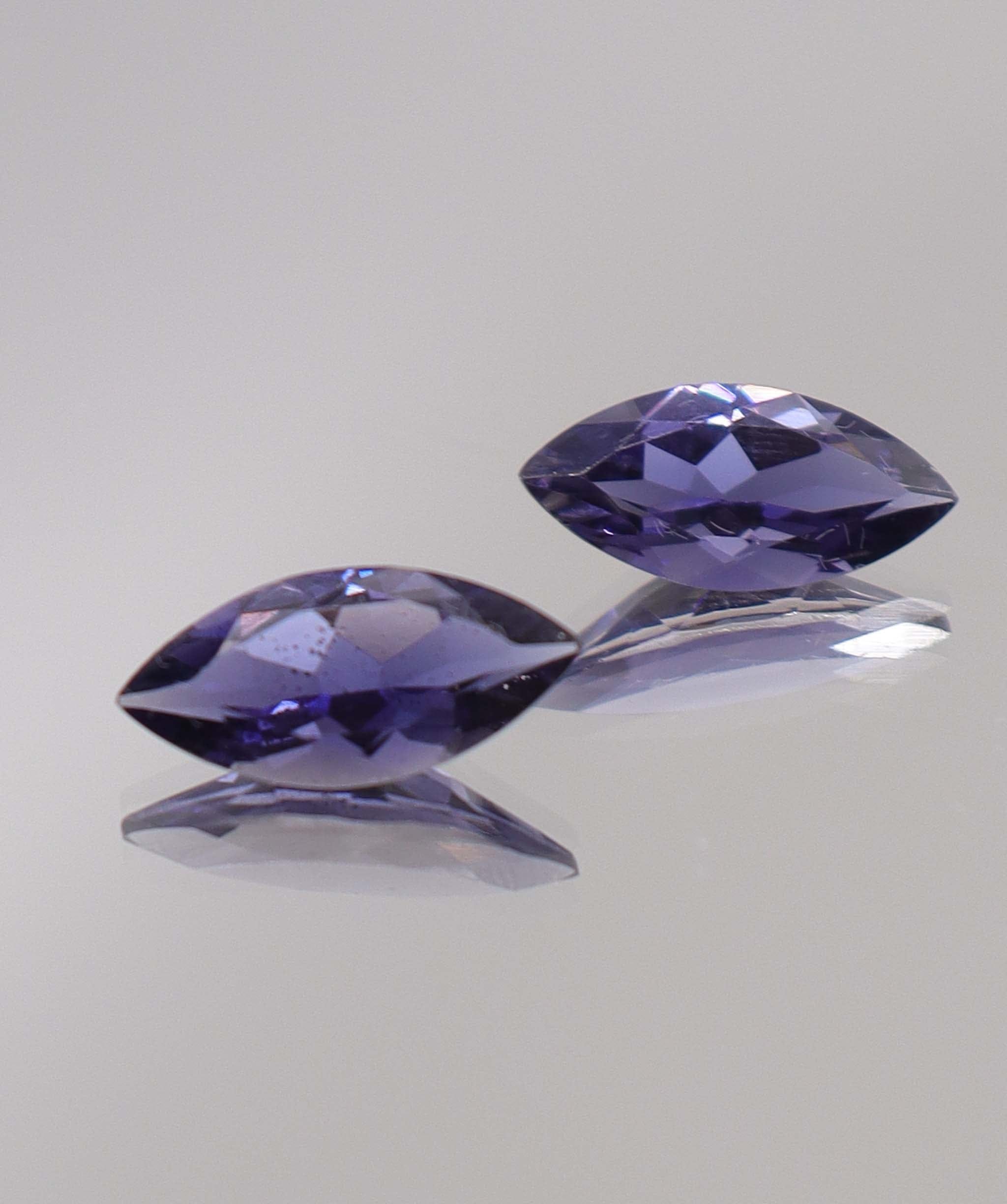 Luxury Promise 4.62ct Iolite "Water Sapphire" Marquise PAIR DXBCS0411