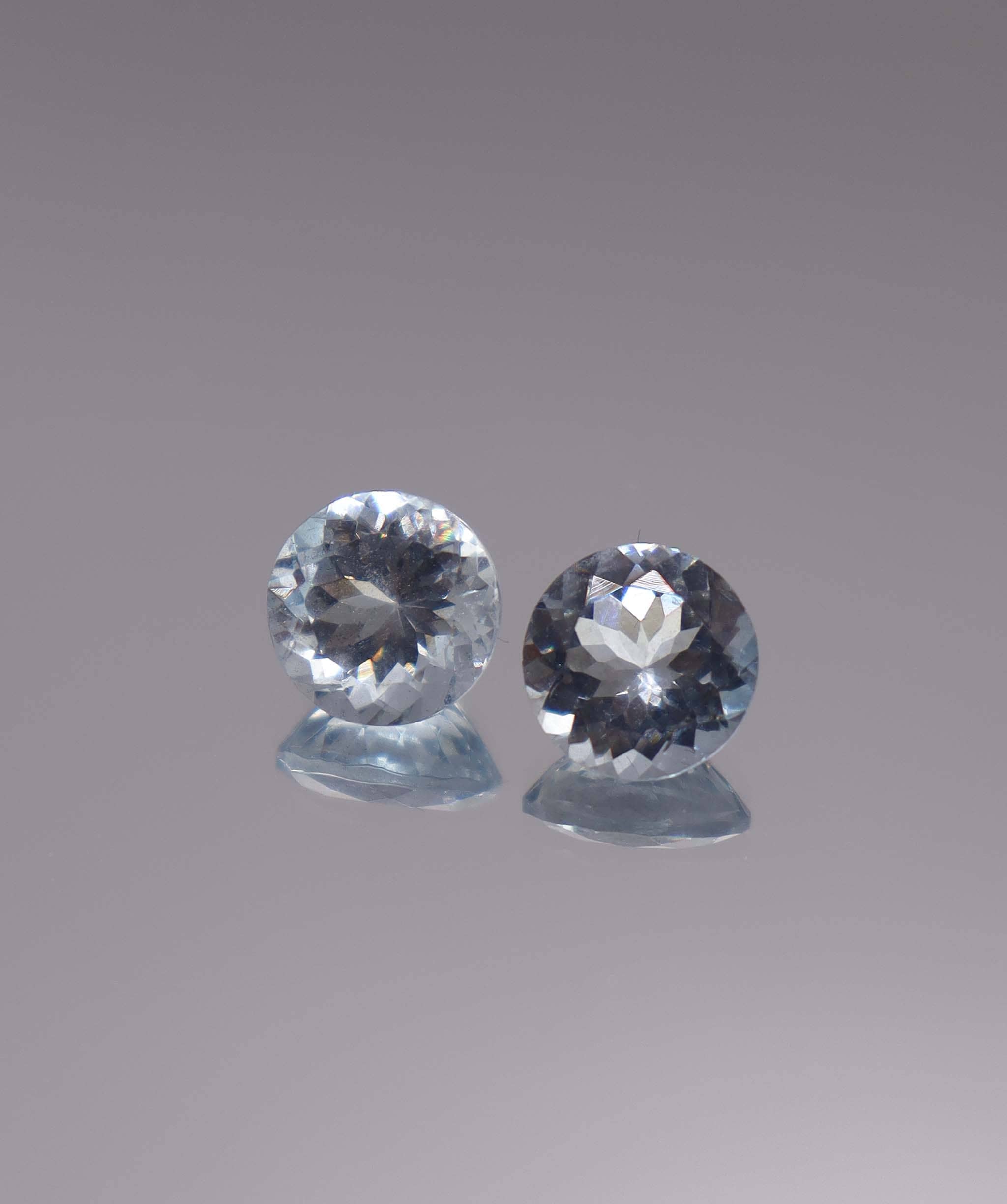 Luxury Promise 4.80ct Aquamarine Round pair DXBCS3289