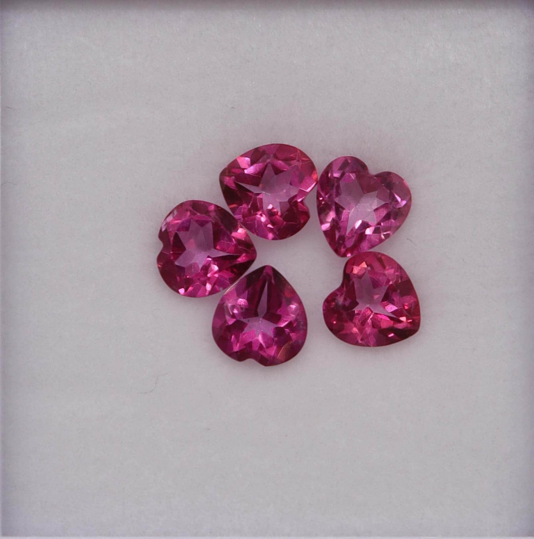 Luxury Promise 4.87ct 5x Heart Cut Pink Topaz DXBS6178
