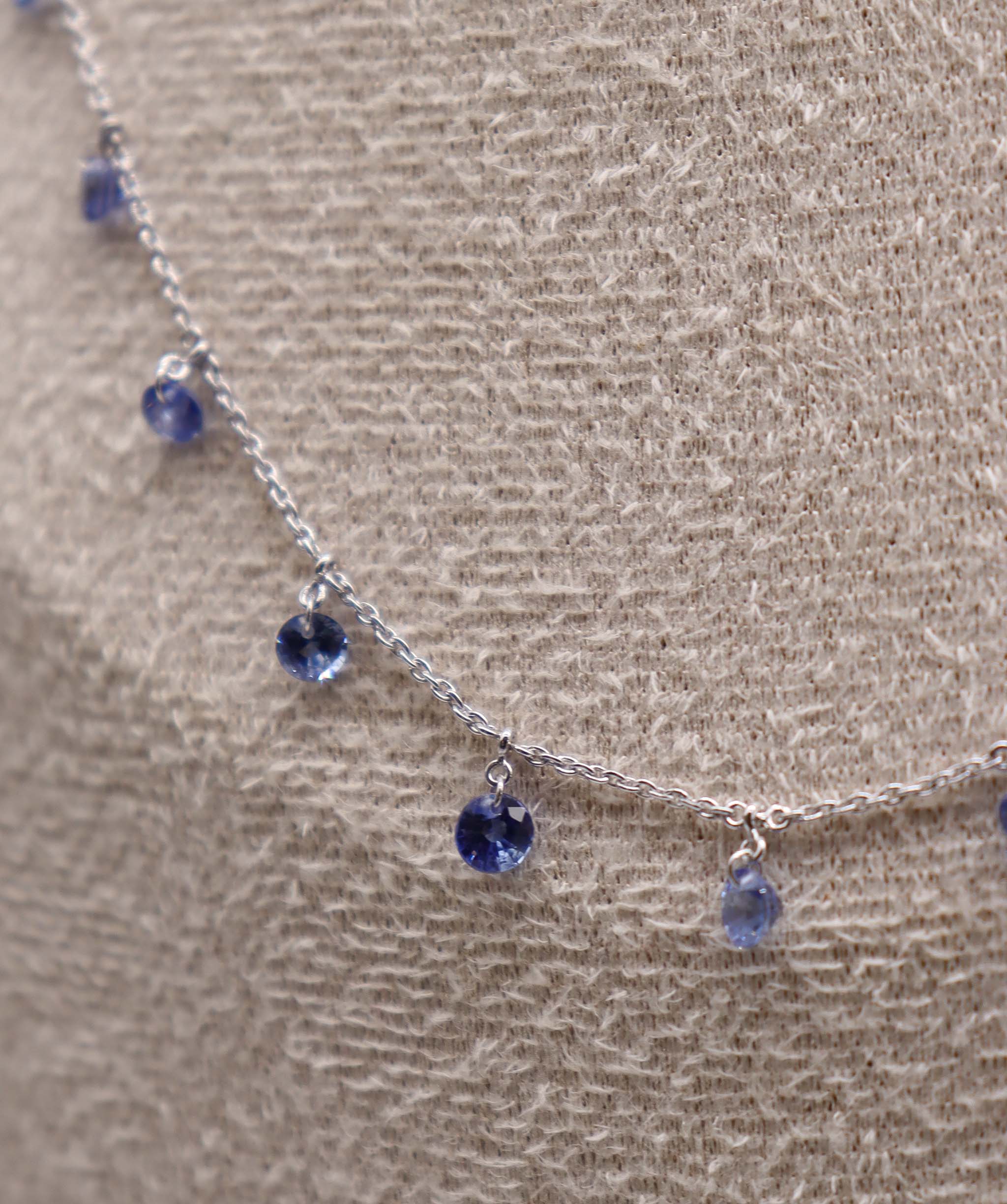 Luxury Promise 4CT BLUE SAPPHIRE Fullcut (H)  NECKLACE C12433