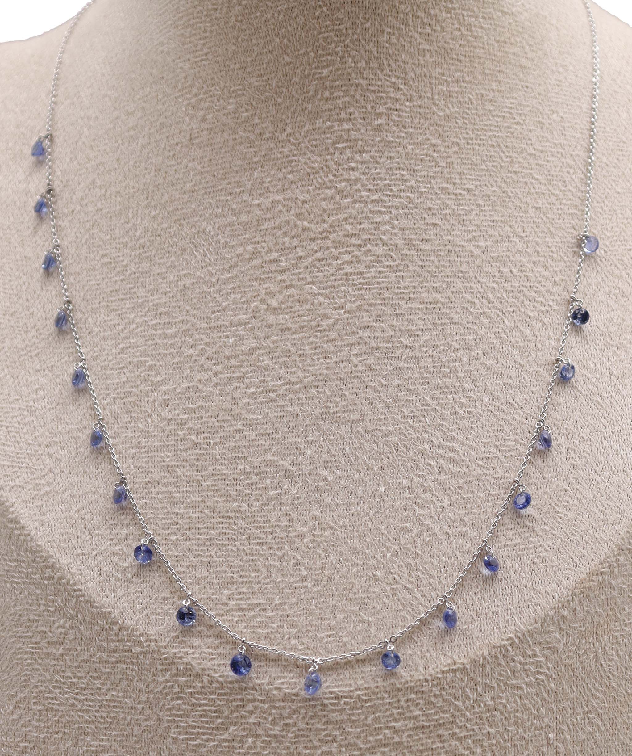 Luxury Promise 4CT BLUE SAPPHIRE Fullcut (H)  NECKLACE C12433