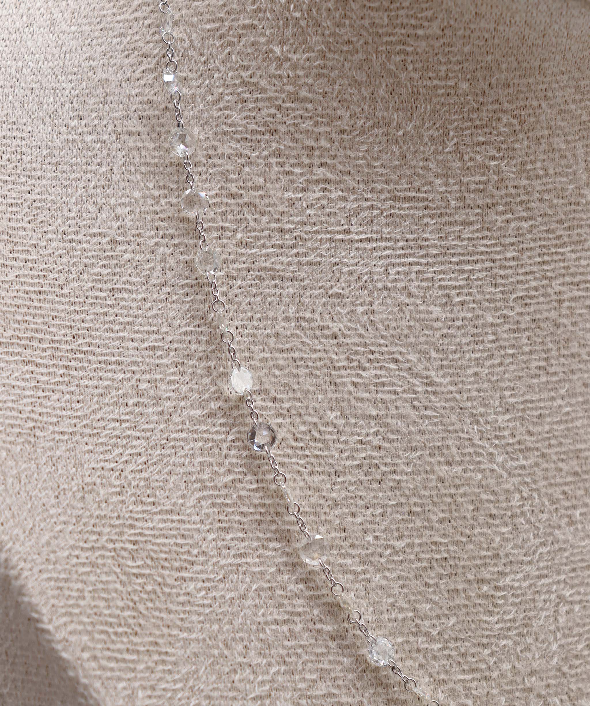 Luxury Promise 5.06ct WHITE  ROSECUT NECKLACE C8729