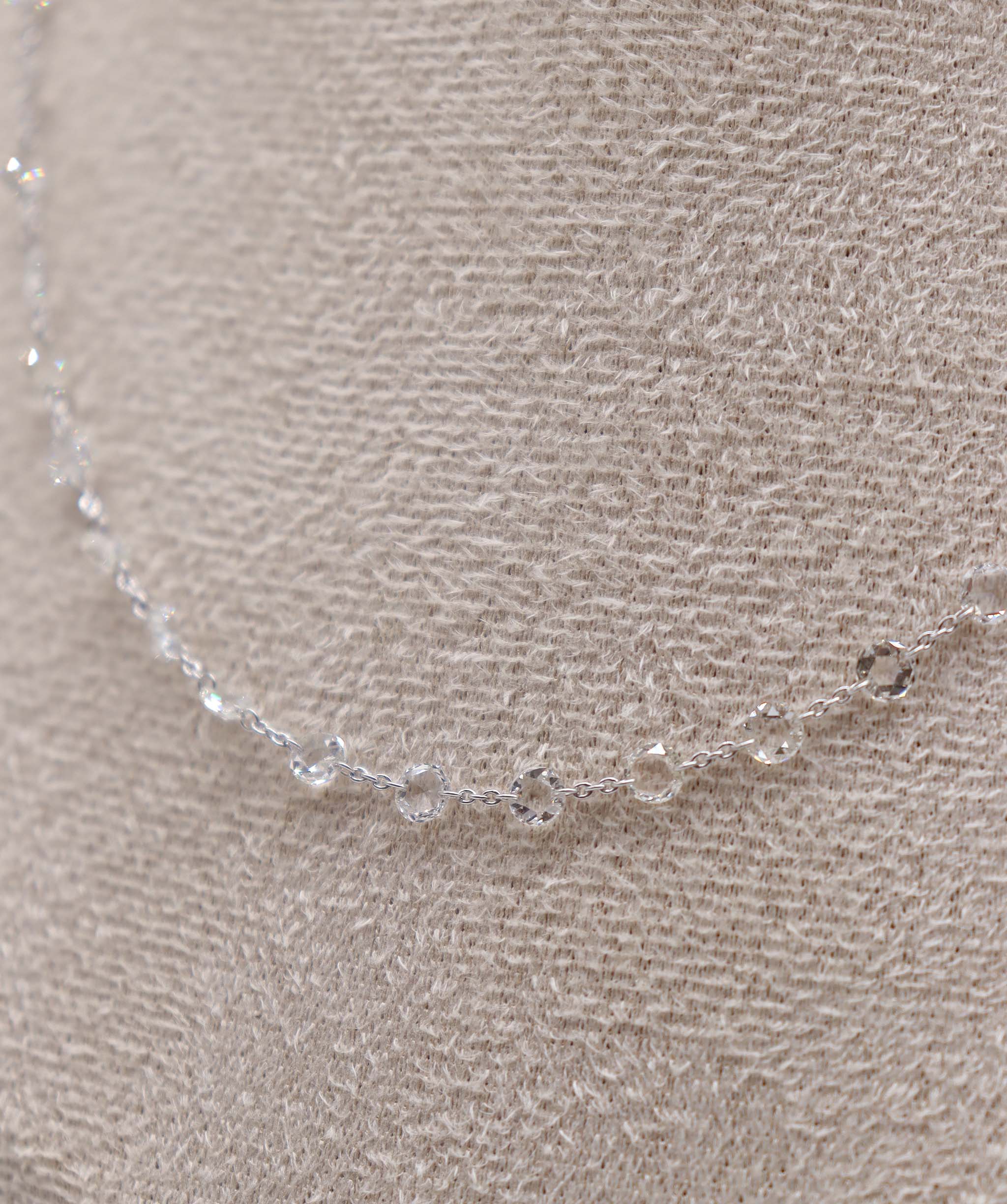Luxury Promise 5.06ct WHITE  ROSECUT NECKLACE C8729