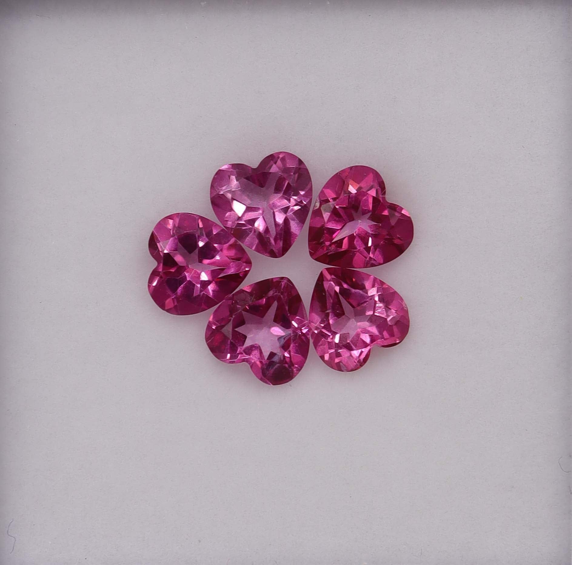 Luxury Promise 5.07ct 5x Heart Cut Pink Topaz DXBS6176