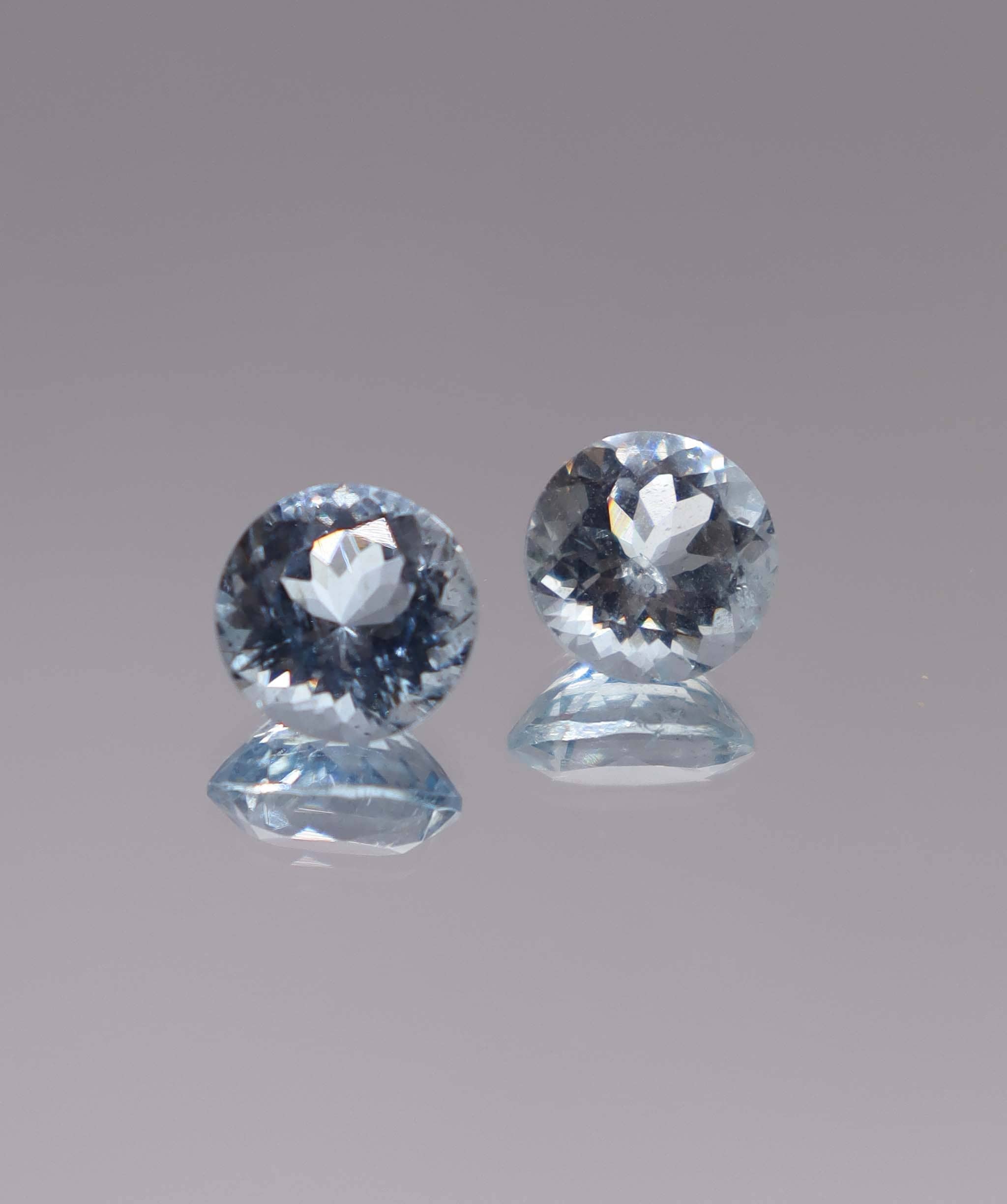 Luxury Promise 5.12ct Aquamarine Round pair DXBCS3288
