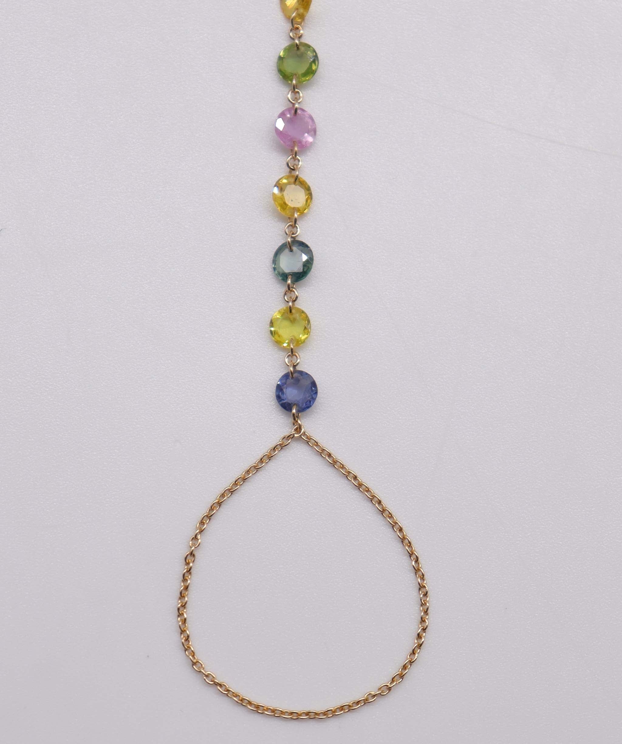Luxury Promise 5.48CT MULTI SAPPHIRE Rosecut (H)  HANDCHAIN B3382