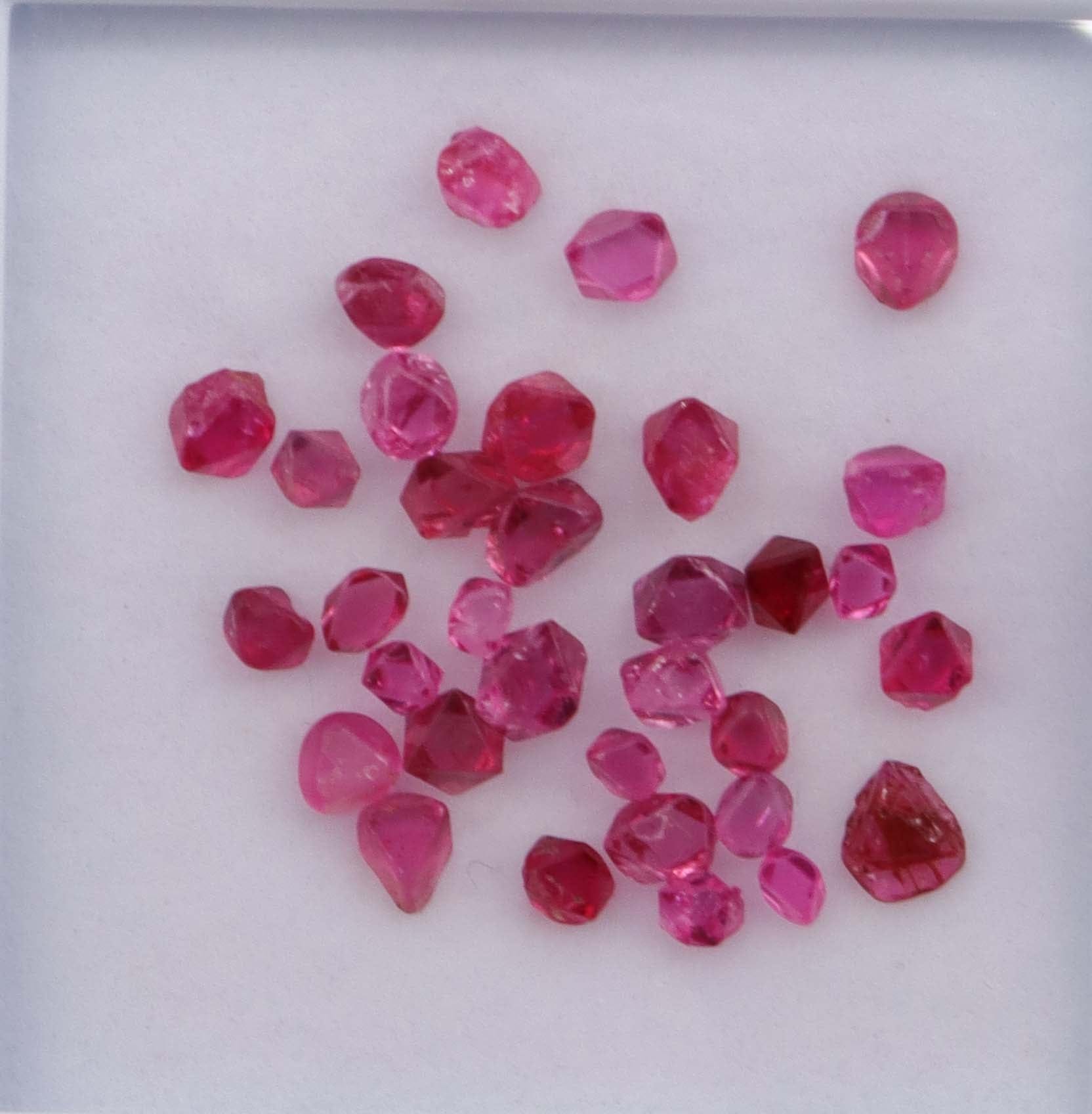 Luxury Promise 5.65ct Jedi Neon Pink Spinel Rough Crystals (33pcs) DXBCS2195