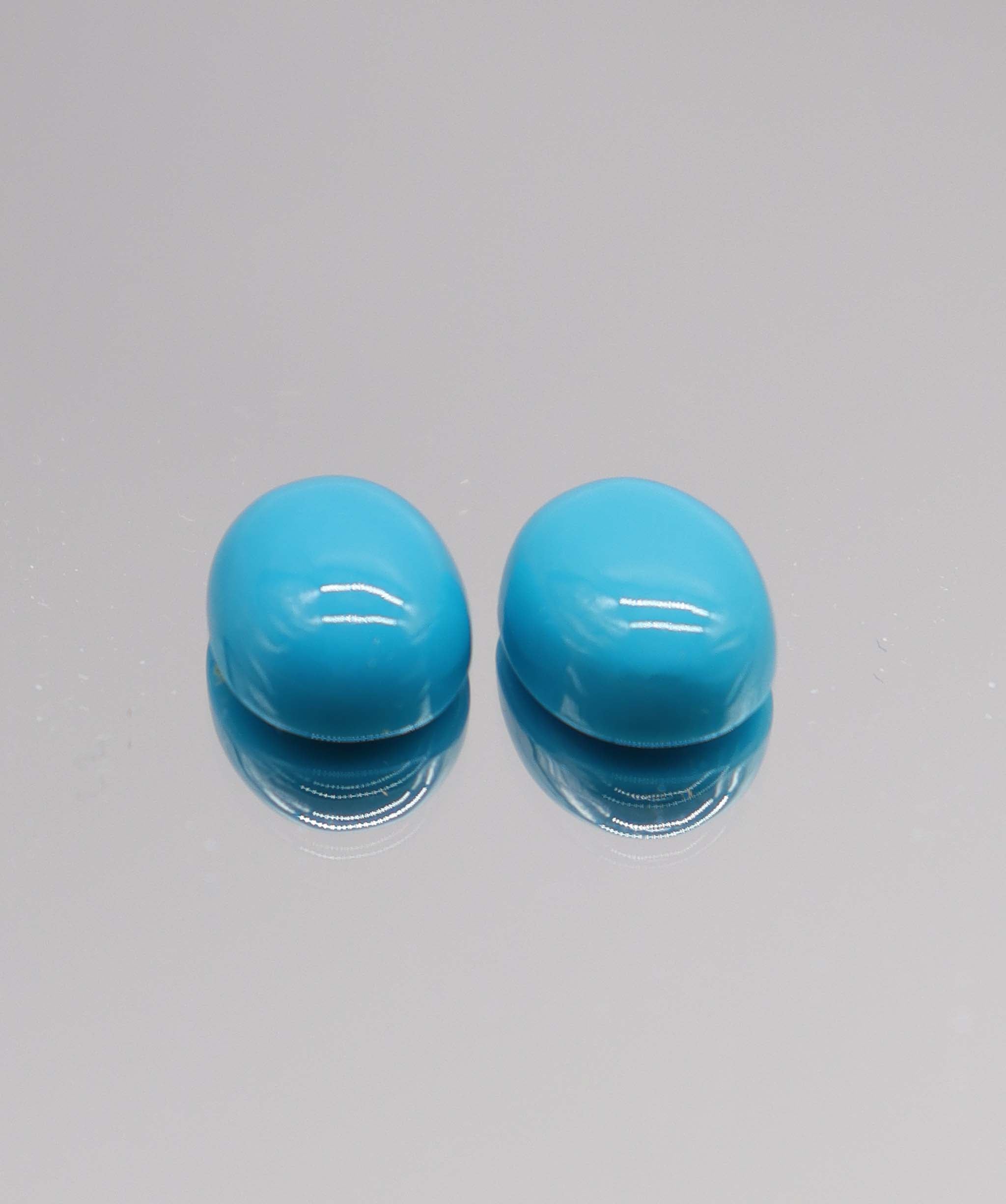 Luxury Promise 5.77ct Sleeping Beauty Turquoise Oval pair DXBCS3252