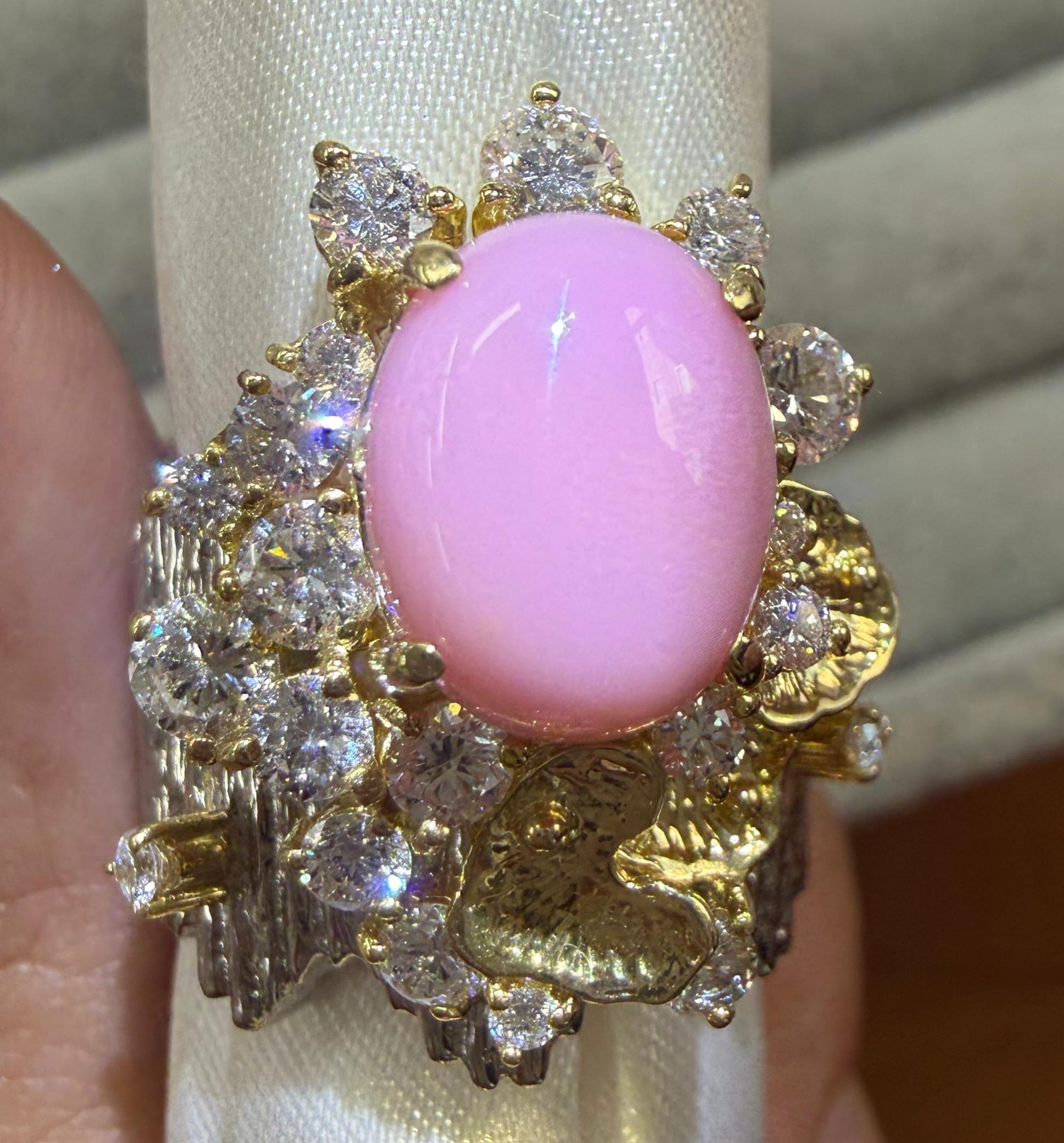 Luxury Promise 6.28ct Conch Pearl with D1.60ct in P/K 20.9g / JC6173 JJC1138