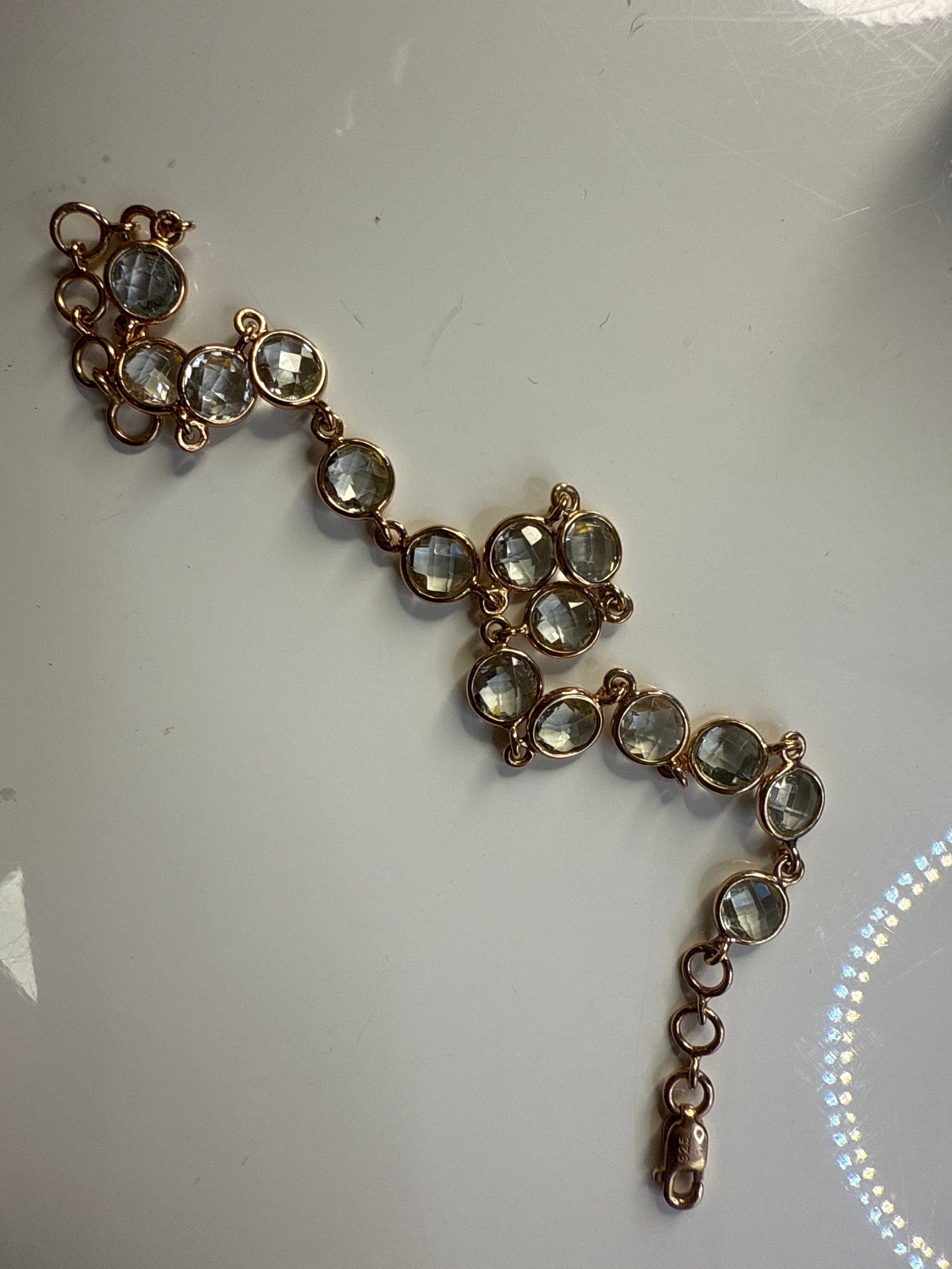 Luxury Promise 6.45ct Green Amethyst Bracelet 925 Silver Rose ALC3019