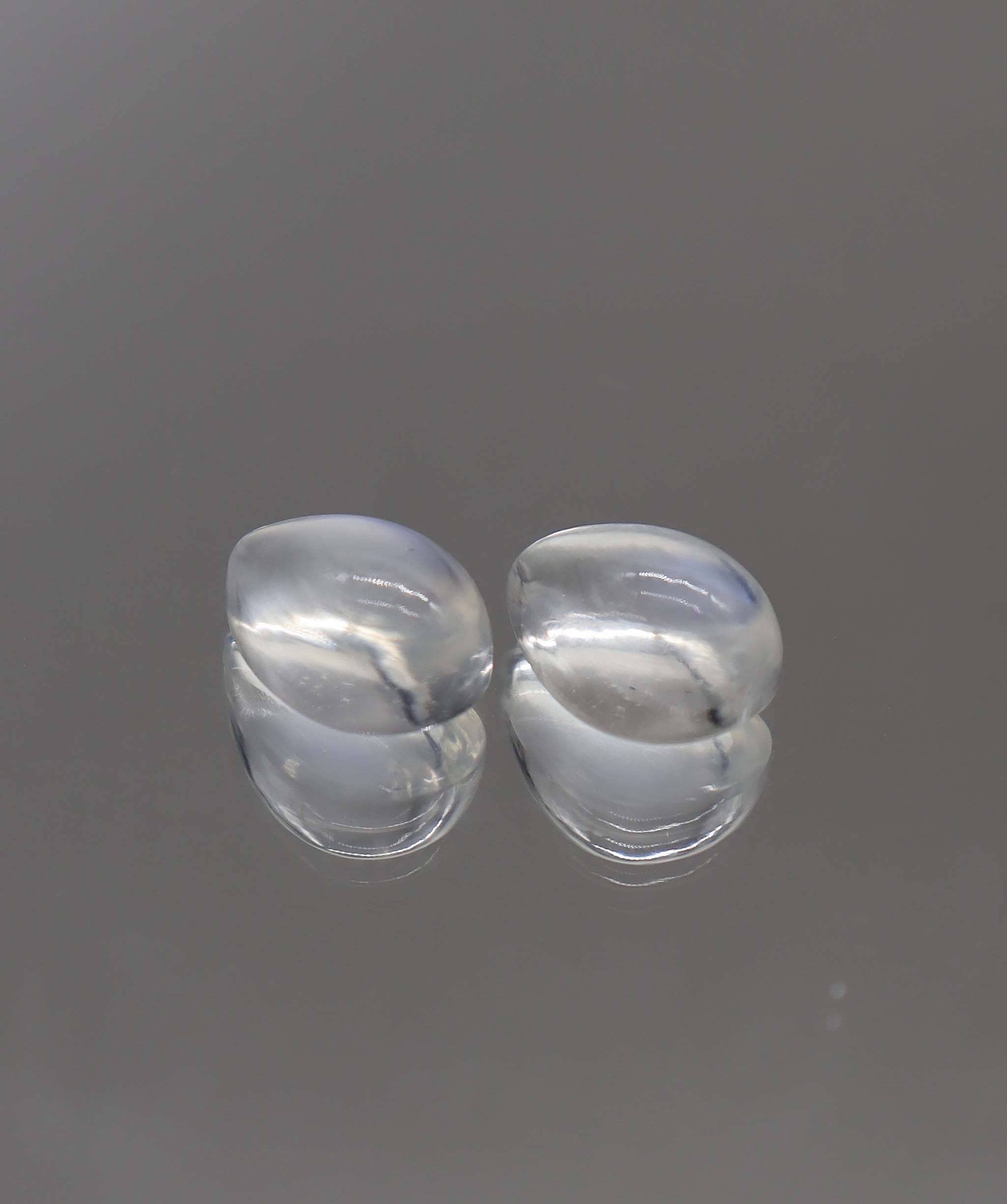 Luxury Promise 6.70ct Blue Moonstone Cabochon Pear pair DXBCS2342