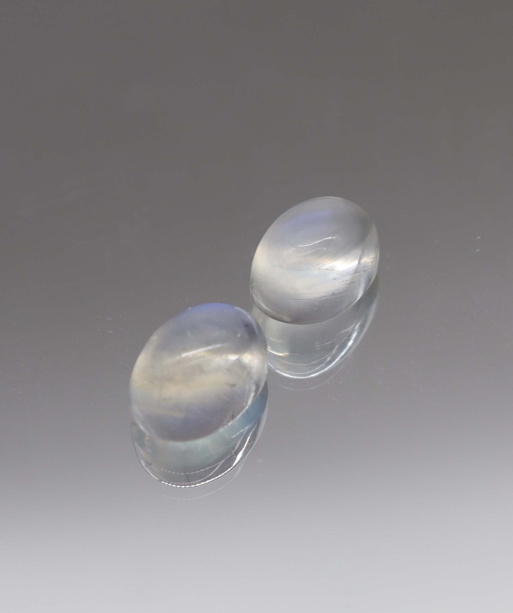 Luxury Promise 8.00ct Blue Moonstone Cabochon Oval pair DXBCS2340