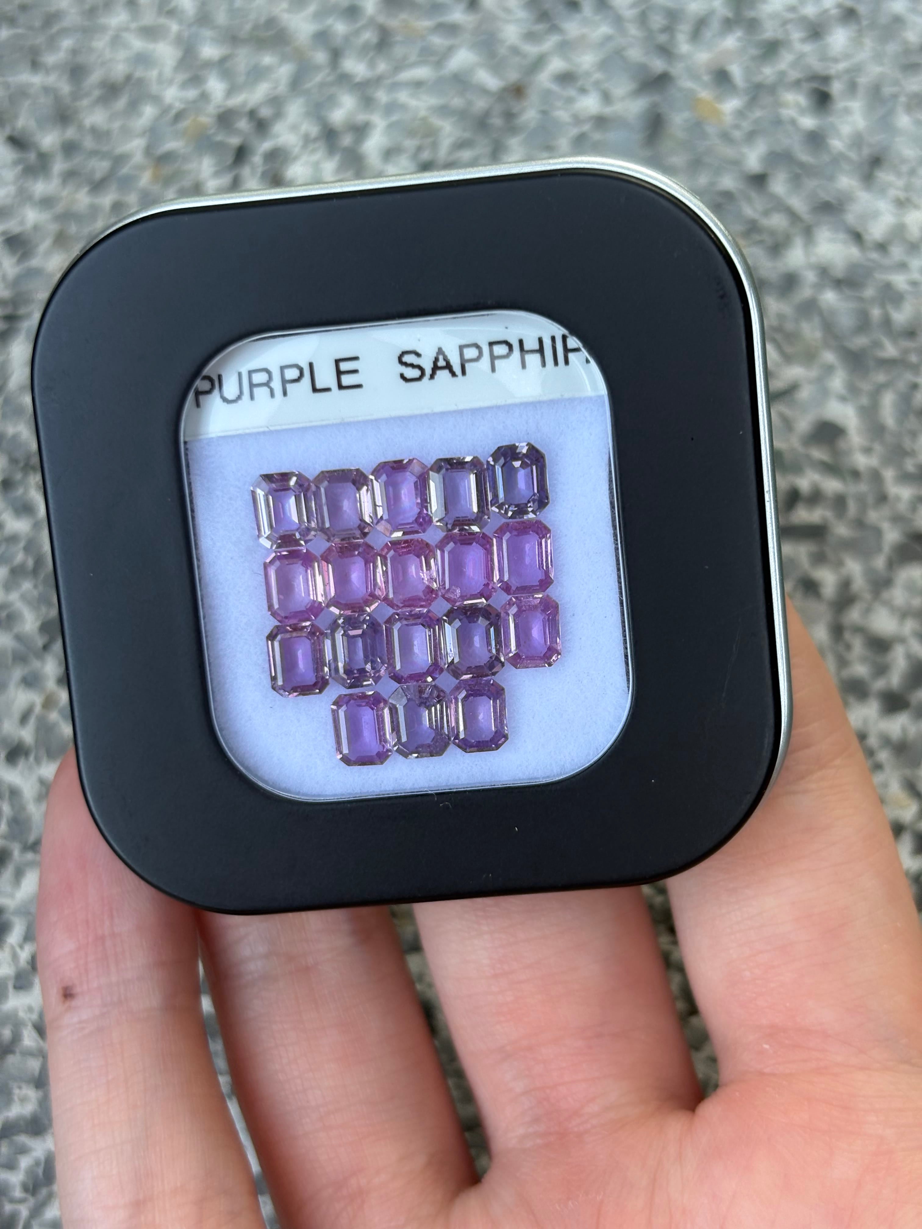 Luxury Promise 9.37ct Purple Sapphire Emerald Set (5x4) DXBCS3853