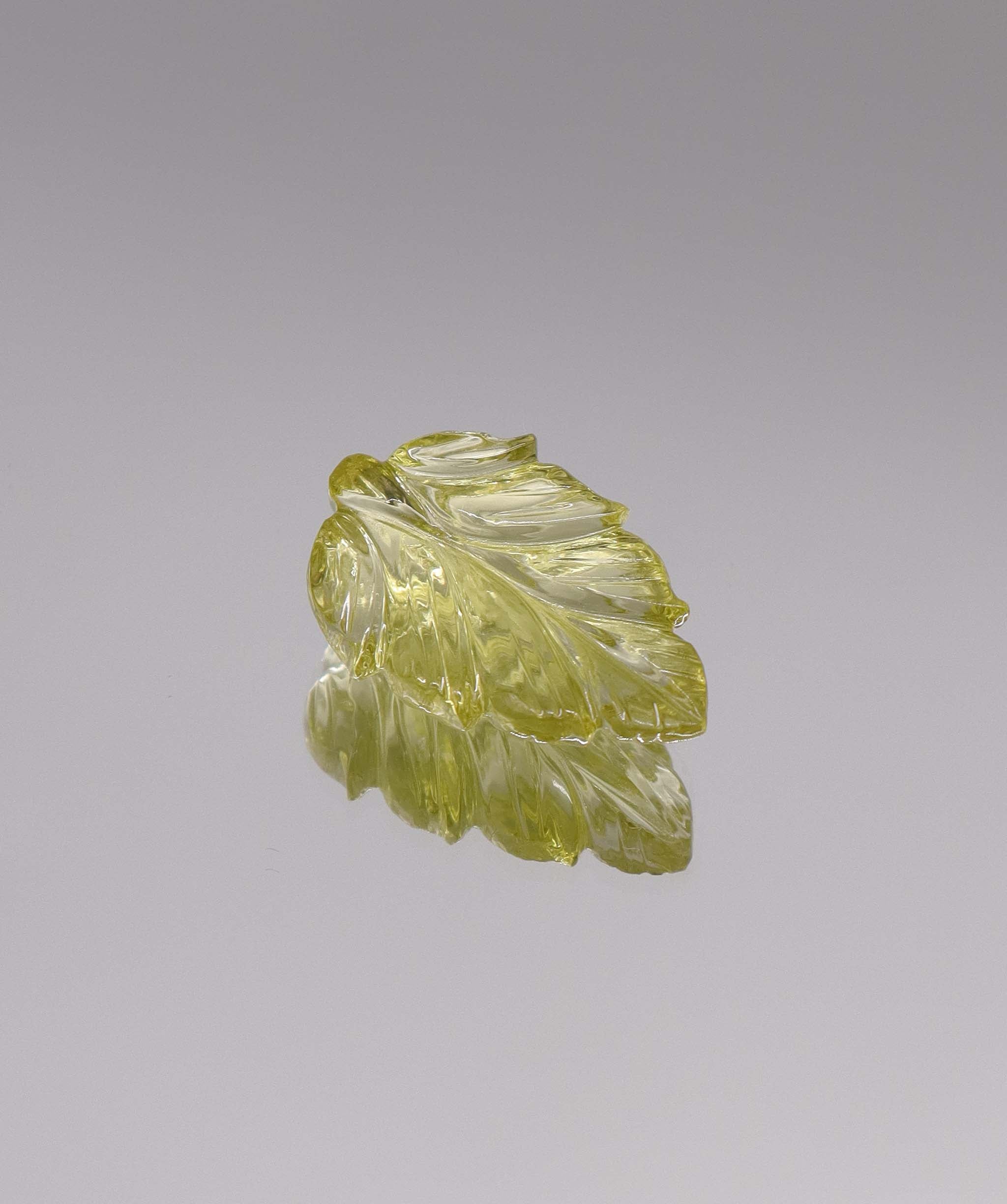Luxury Promise 9.50ct "Leave" Lemon Quartz Fantasy Carved  DXBCS2796