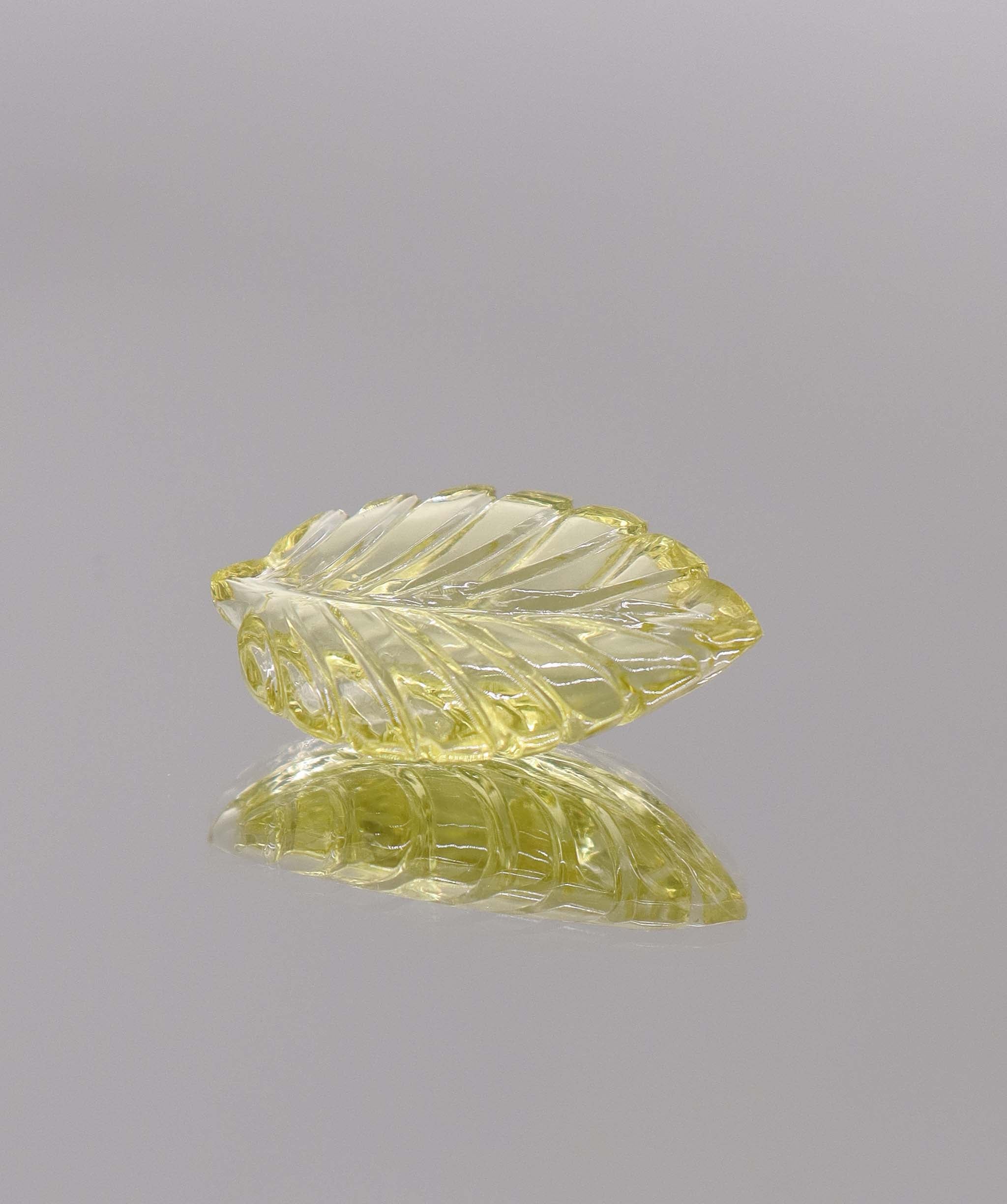 Luxury Promise 9.65ct "Leave" Lemon Quartz Fantasy Carved  DXBCS2795