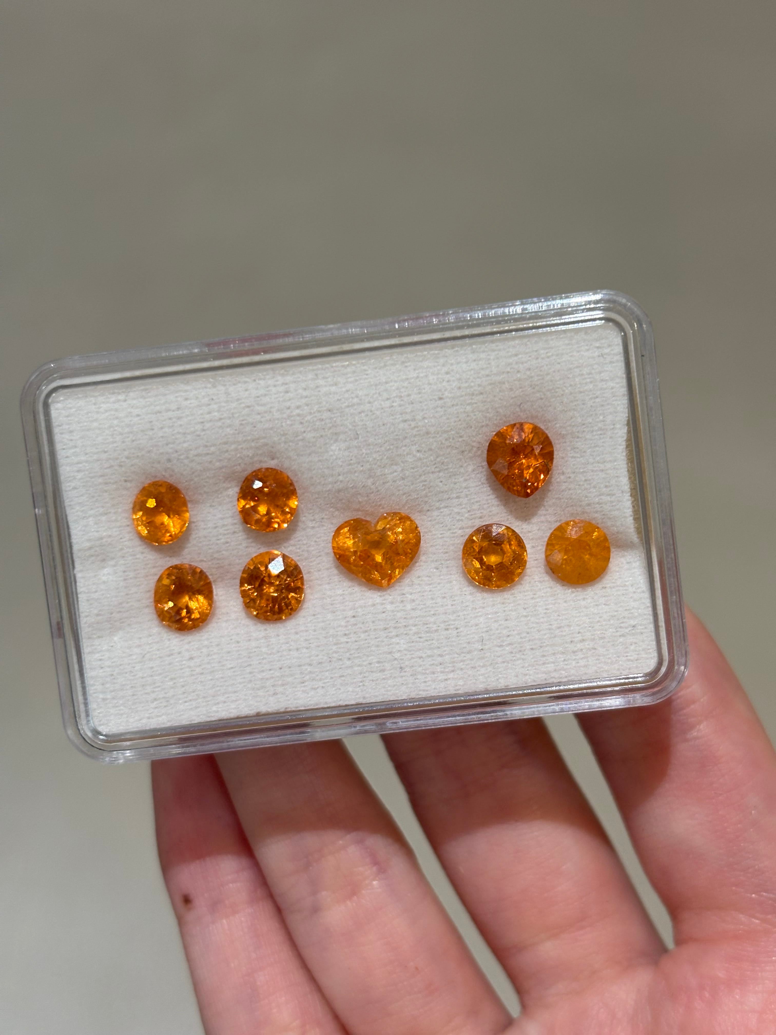 Luxury Promise 9.73ct Spessartine Lot 8pcs DXBCS4755